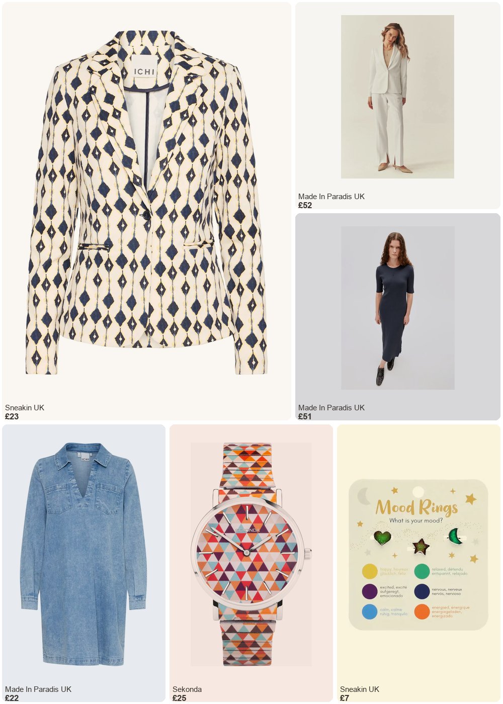 The complete outfit featuring Ichi Women's blazer Ichi Kate Print 24