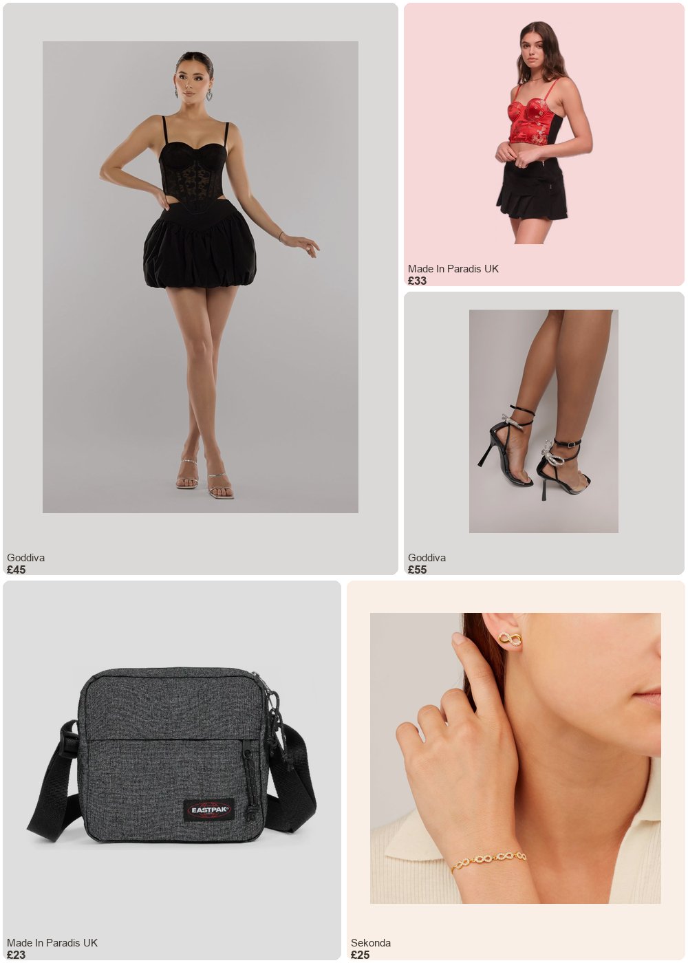 The complete outfit featuring Superdry Women's satin bustier with embroidered flowers Superdry