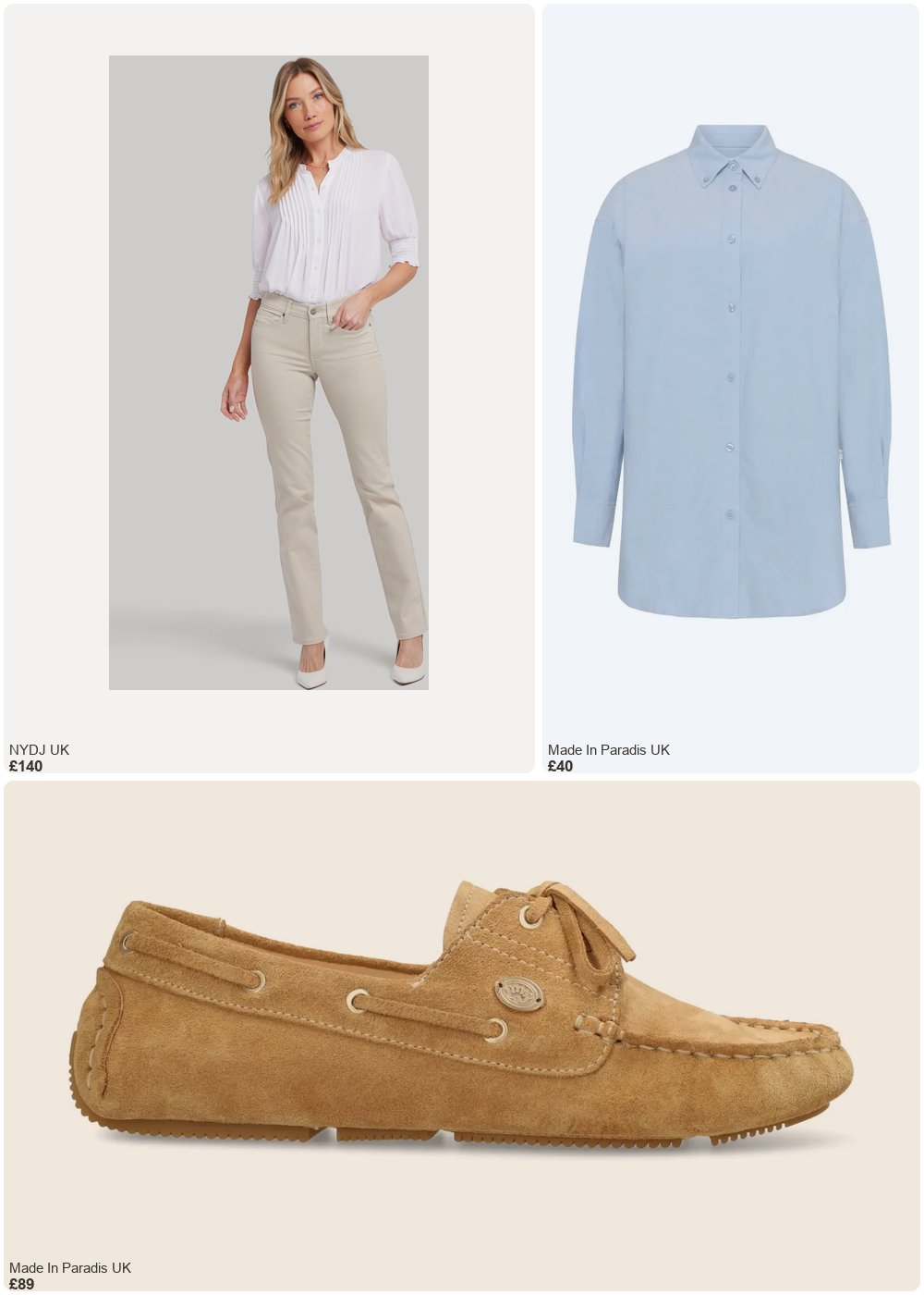 The complete outfit featuring Fred de la Bretoniere Women's suede loafers Fred de la Bretoniere Billy Boaty