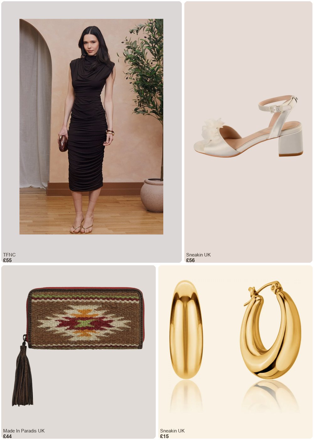 The complete outfit featuring TFNC London TFNC Anaella Chocolate Maxi Dress