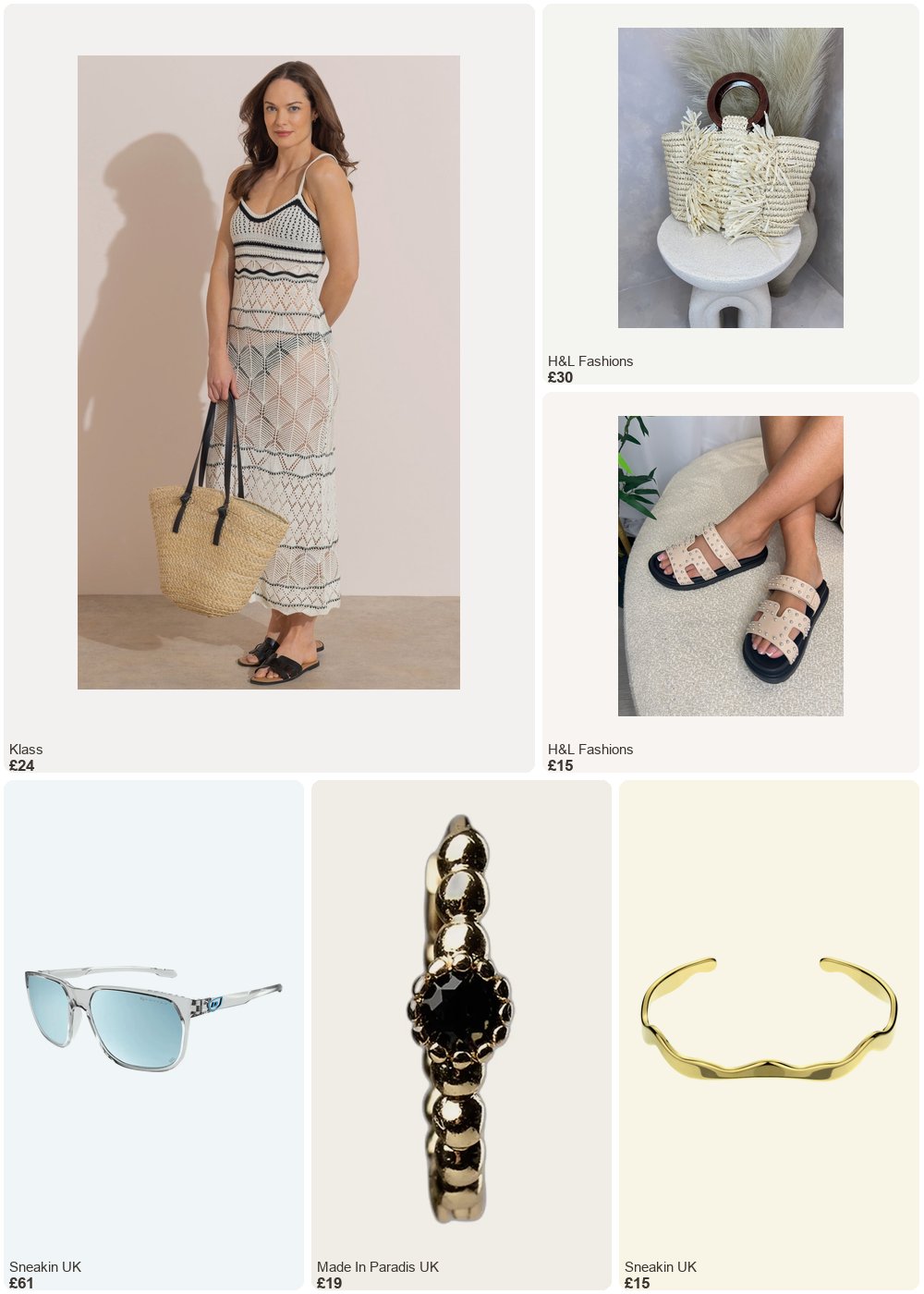 The complete outfit featuring H&L Straw Bag | Colour: Beige