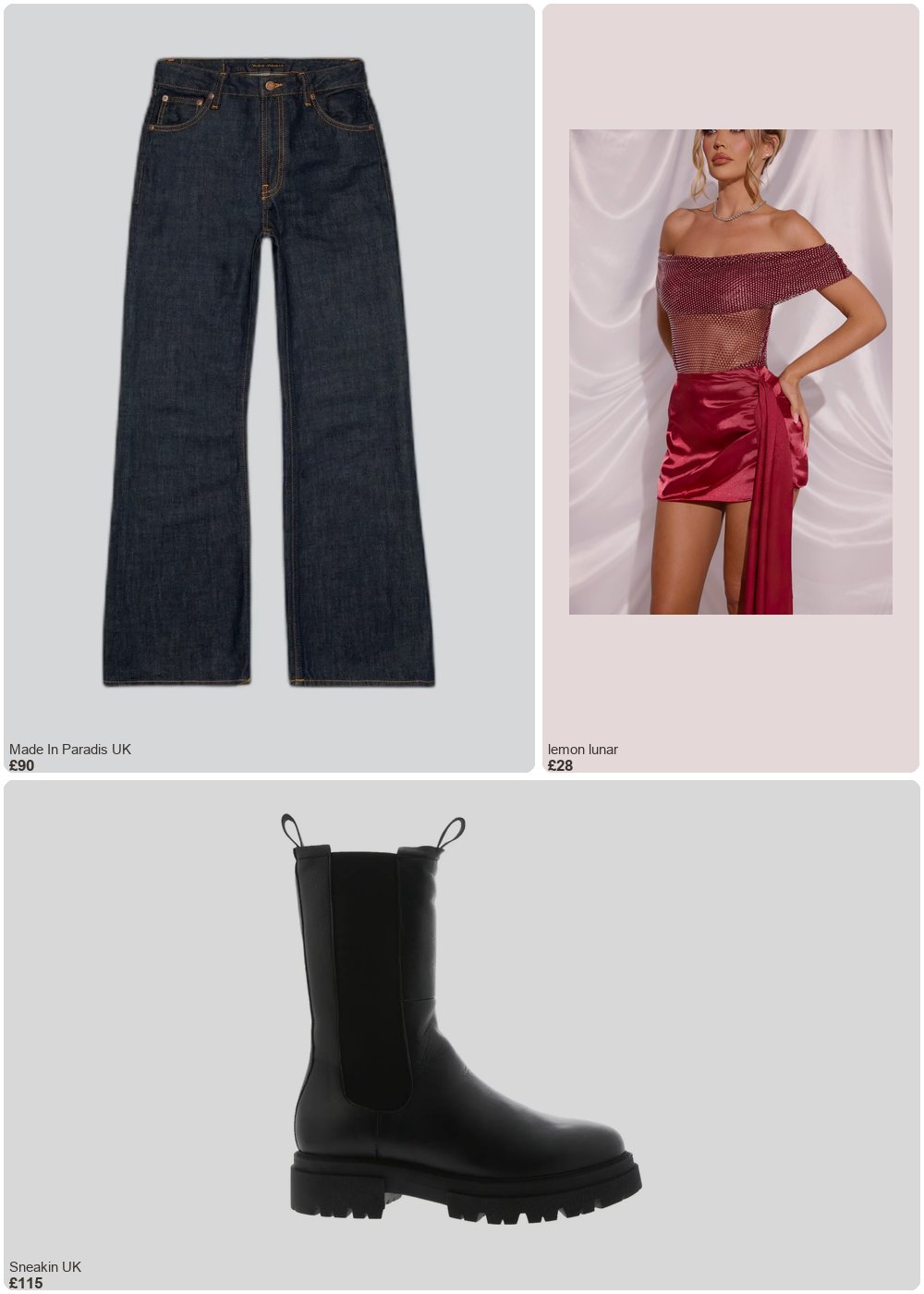 The complete outfit featuring 1 THE MESH DIAMANTE TOP