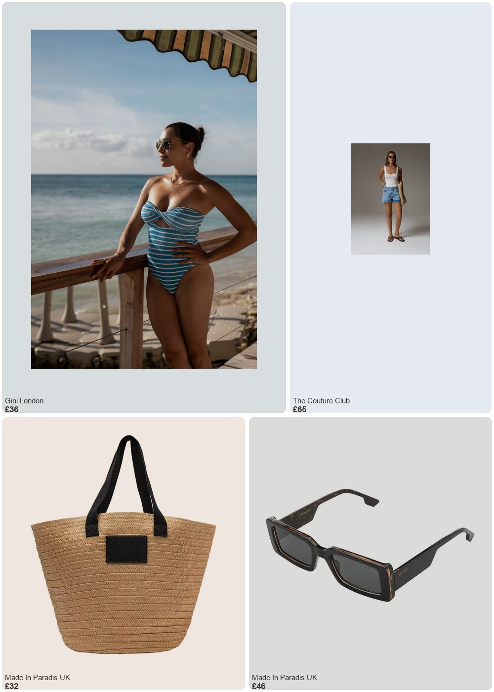 The complete outfit featuring Gini London Blue Twist Front Textured Swimsuit
