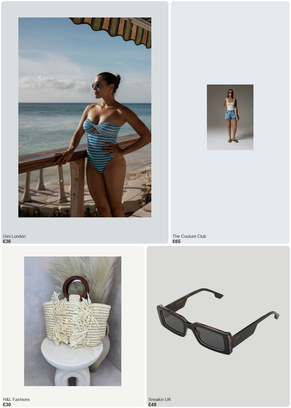 The complete outfit featuring Gini London Blue Twist Front Textured Swimsuit