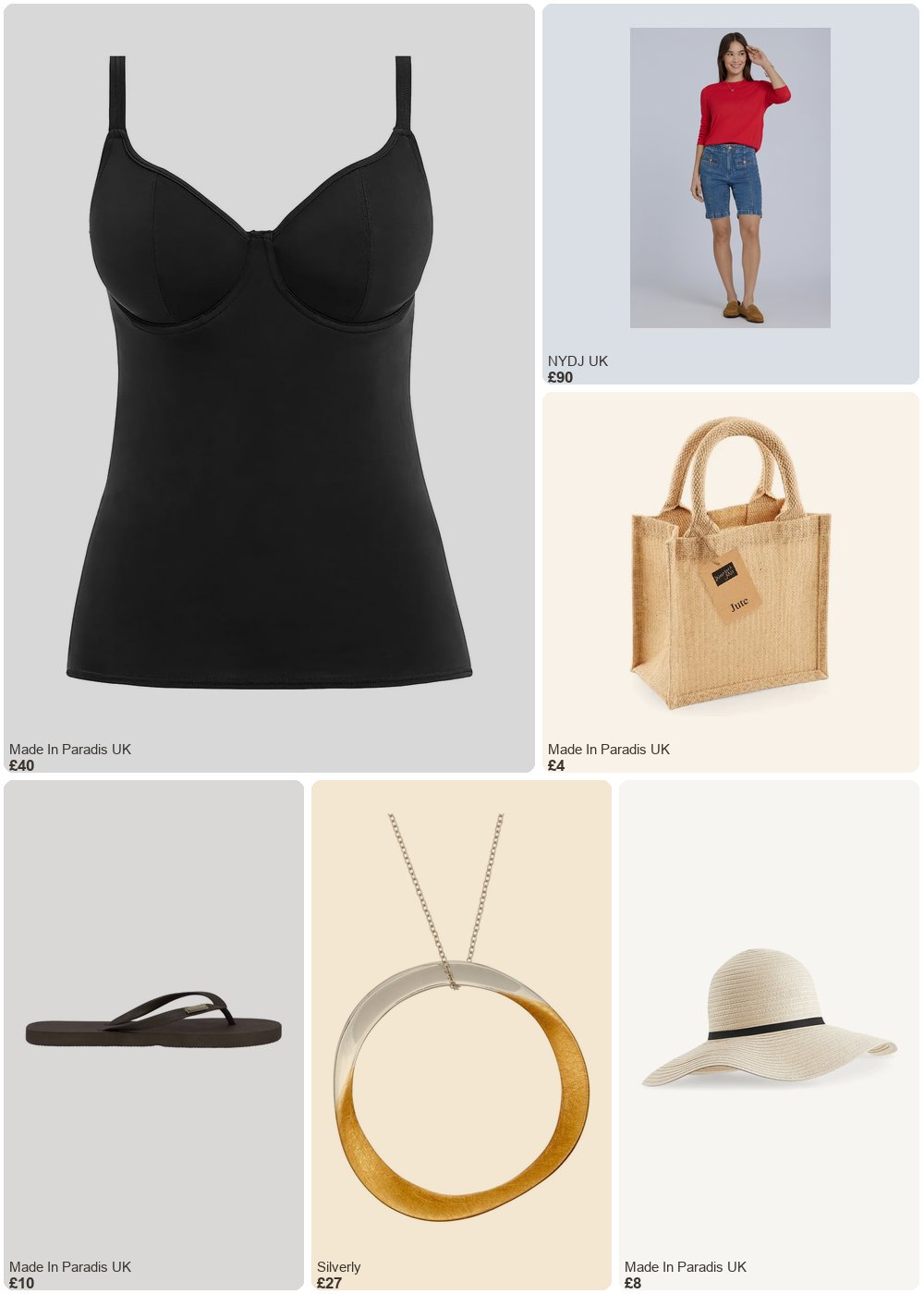 The complete outfit featuring Silverly Brushed Gold Plated 925 Silver Large Curved Circle Pendant Necklace