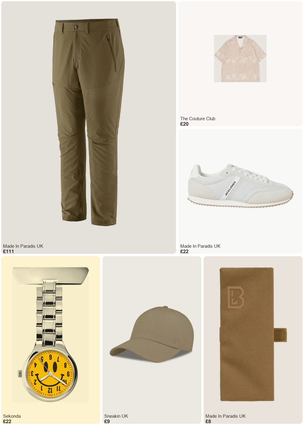 The complete outfit featuring TCC PALM PRINT SHIRT - BEIGE
