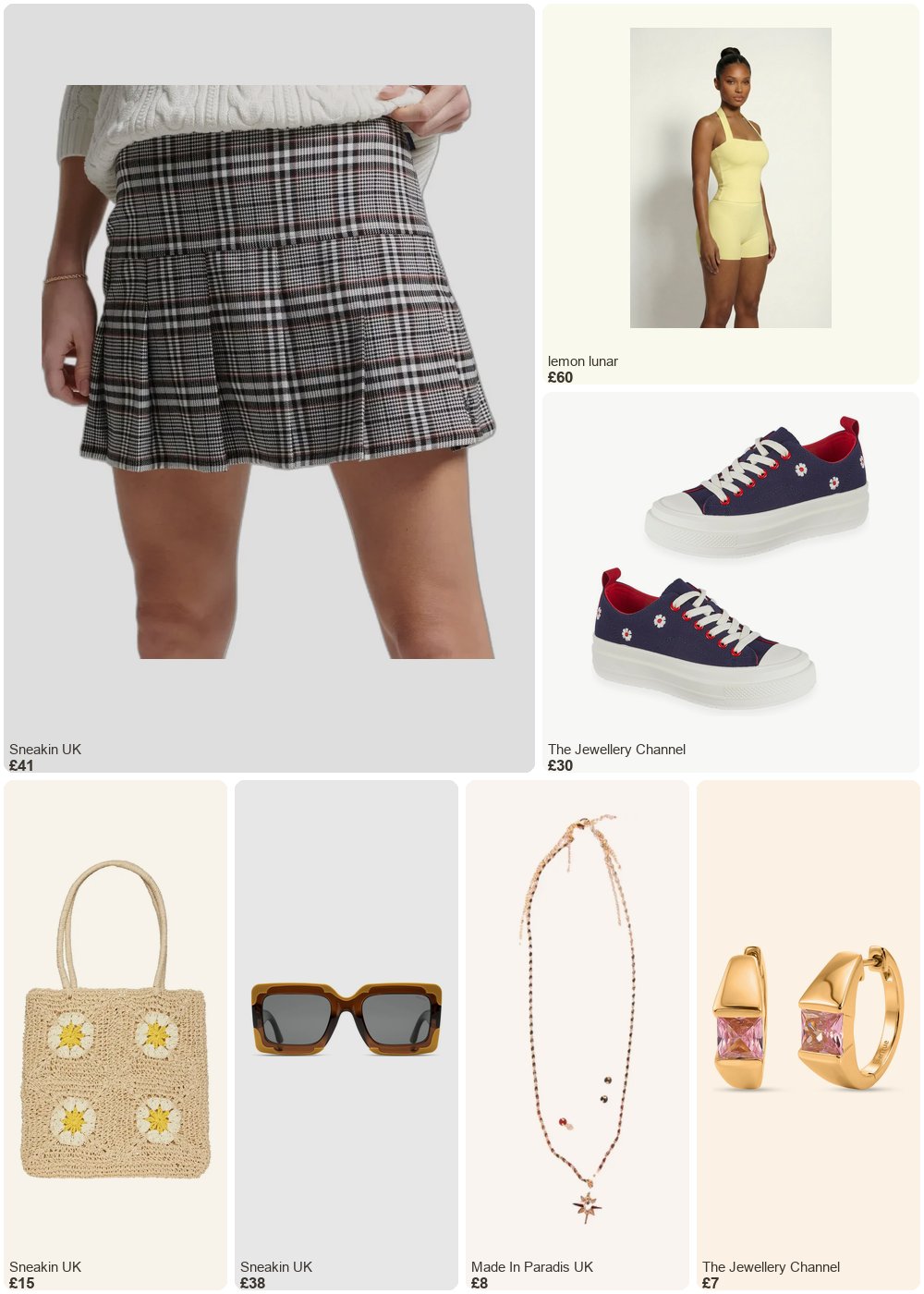 The complete outfit featuring TJC Fleur Daisy Embroidered Low-Top Lace Up Platform Trainers (Size 5) - Navy & Red