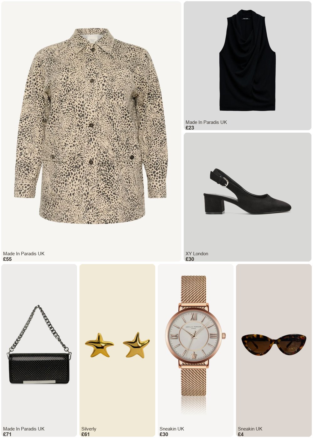 The complete outfit featuring XY London Georgia Slingback Court Shoe Square Toe Mid Block Heels in Brown Faux Suede - Black / UK 7 | EU 40 | US 9