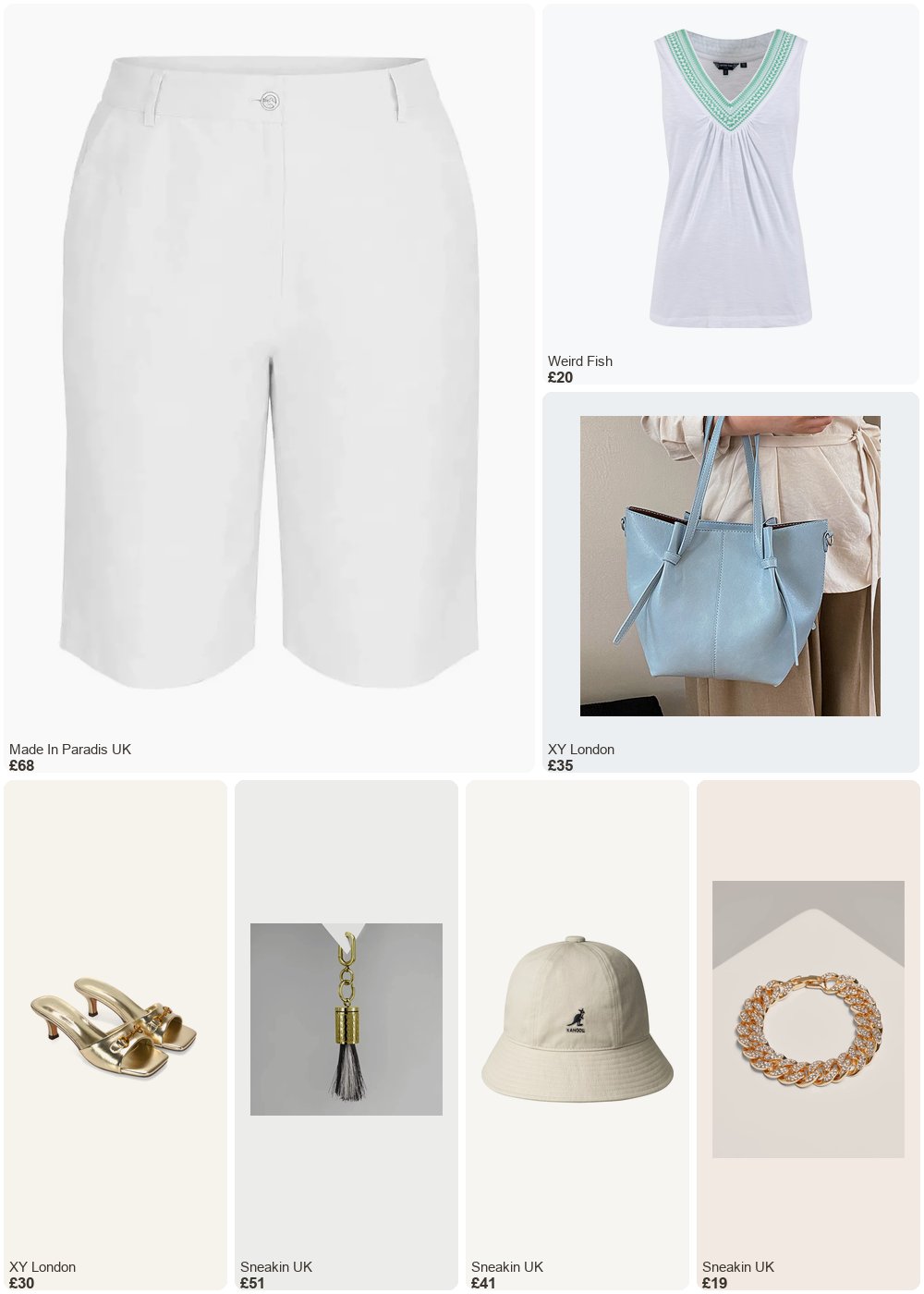 The complete outfit featuring White Weird Fish Kinton Embroidered Jersey Vest Top White Size 14