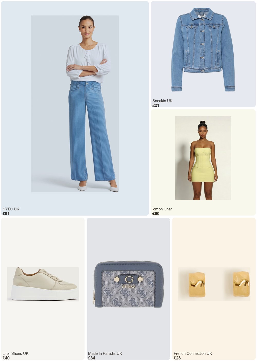 The complete outfit featuring Ichi Women's denim jacket Ichi Stampe