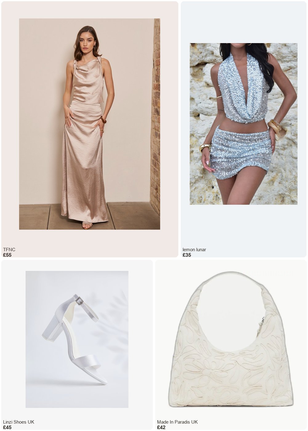 The complete outfit featuring 1 The Sequin Halter Top