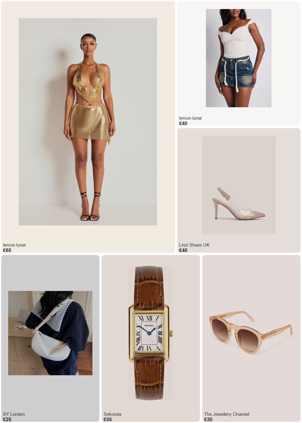 The complete outfit featuring XY London Leanne Crossbody Shoulder Strap Magnetic Clasp Faux Leather Bag in Black - Beige