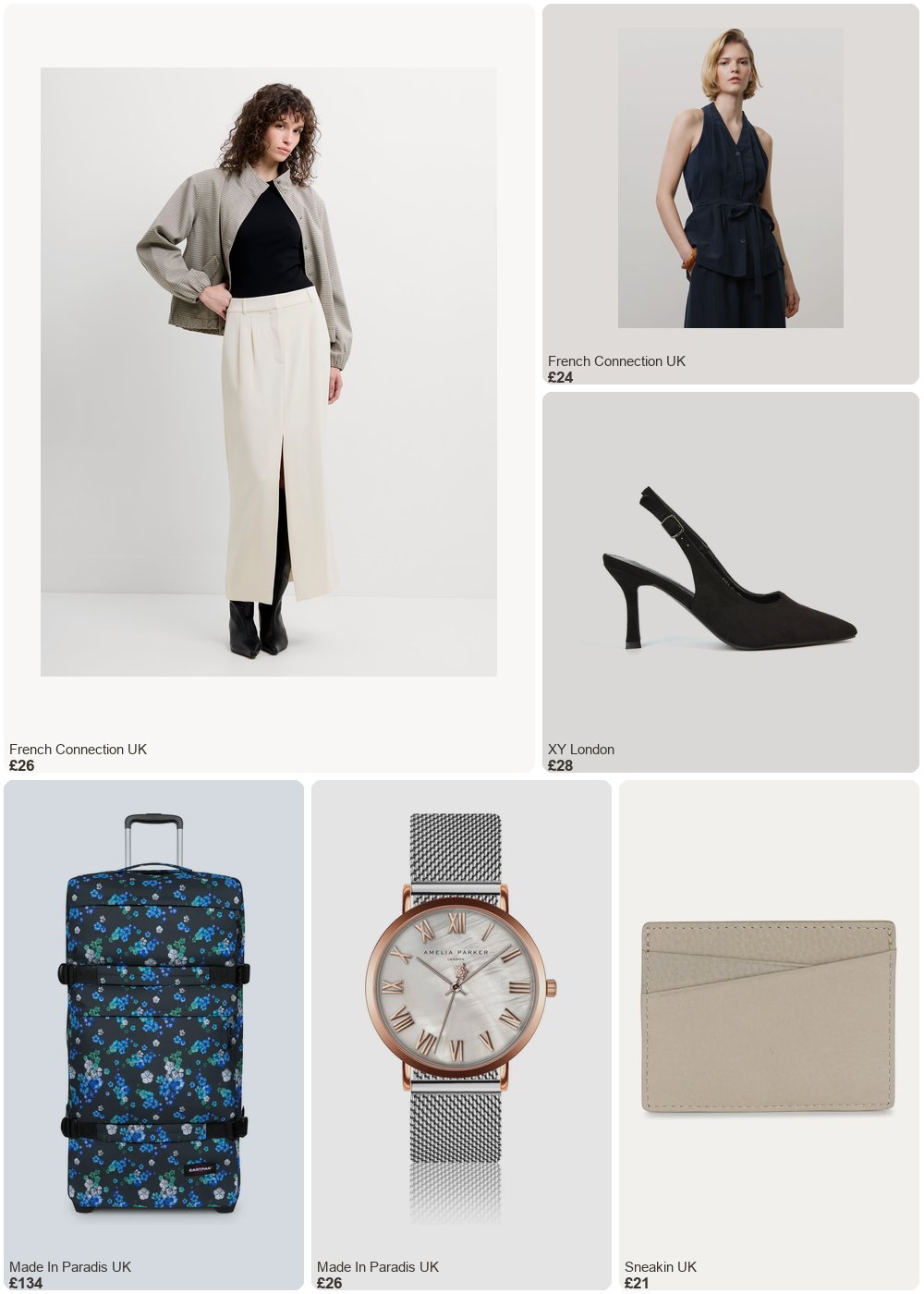 The complete outfit featuring French Connection Harry Suiting Slit Midi Skirt Classic Cream