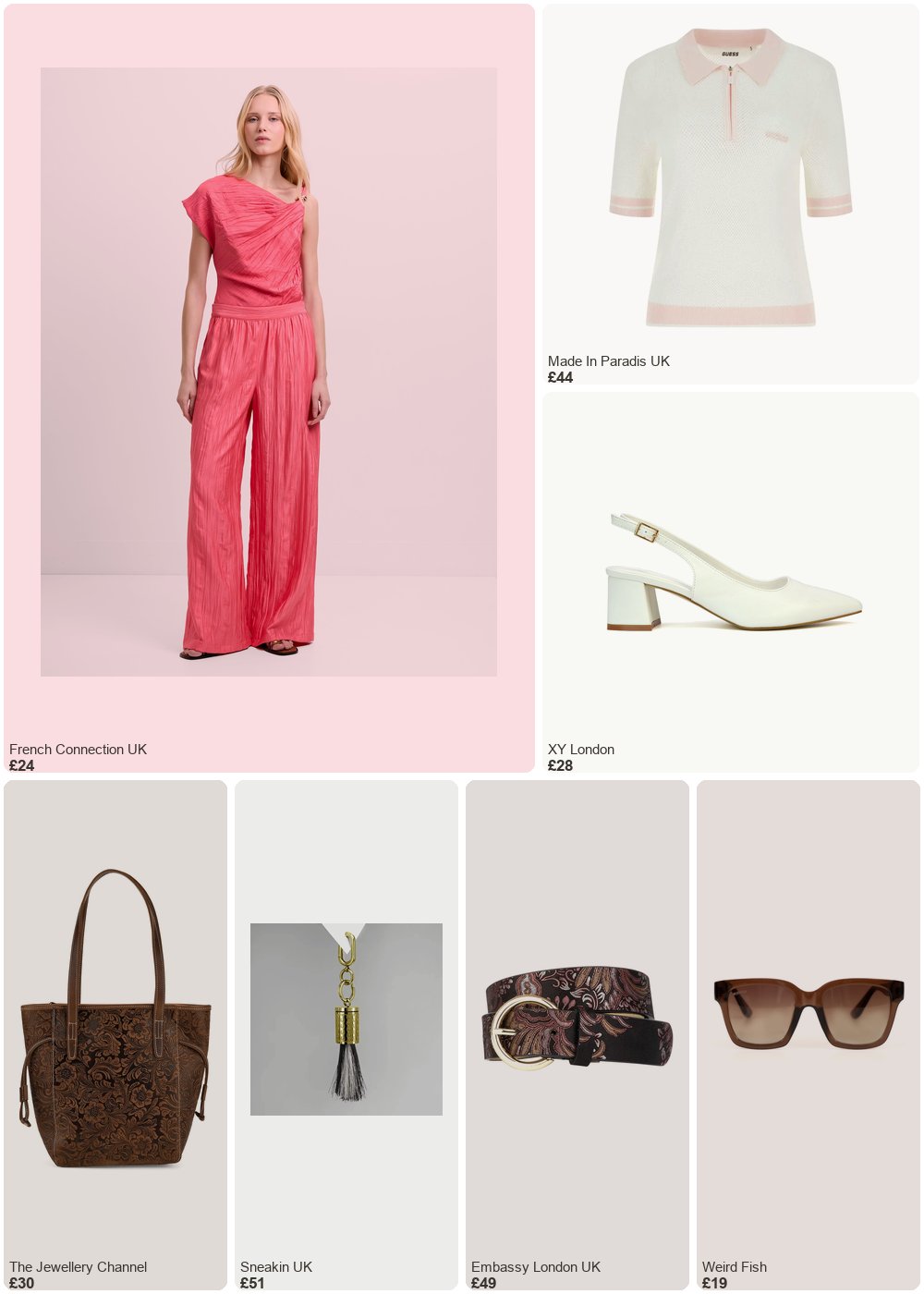 The complete outfit featuring TJC 100% Genuine Leather Floral Embossed Tote Bag - Brown