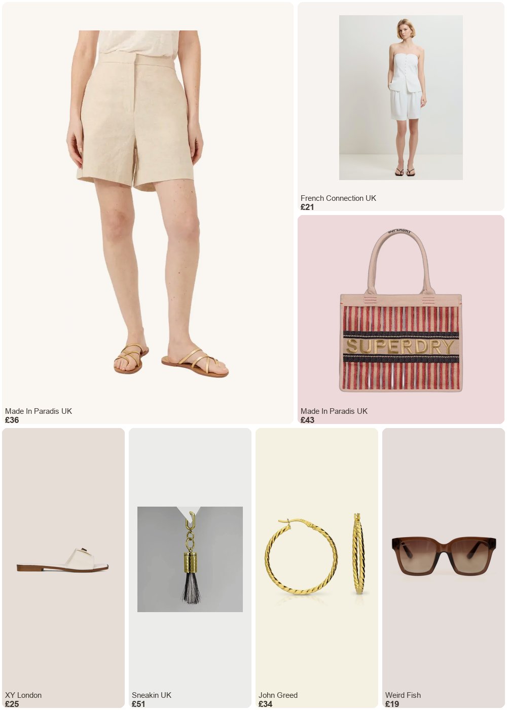 The complete outfit featuring French Connection Harrie Tailored Faux Button White Strapless Top Summer White