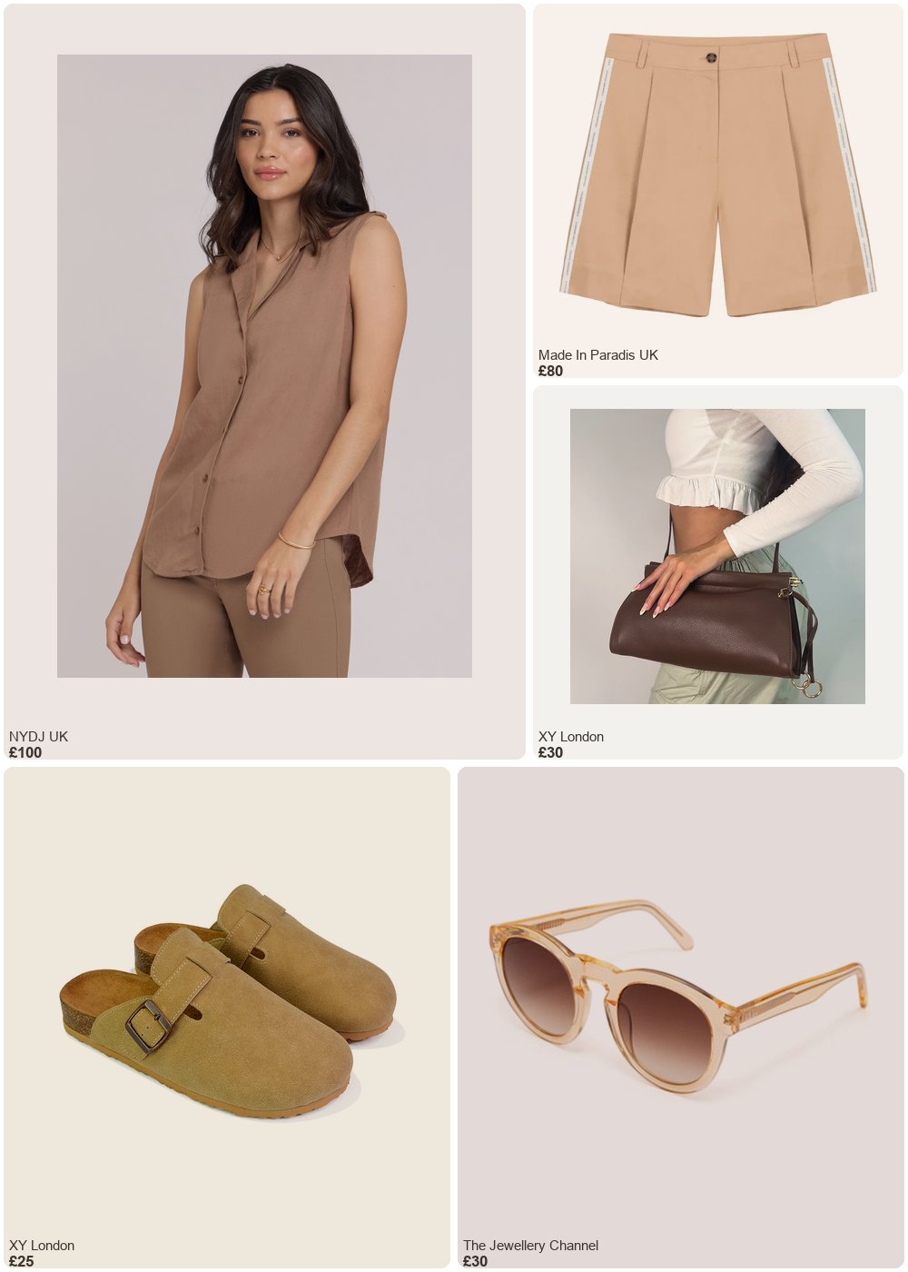 The complete outfit featuring xylondon Savannah Womens Closed Toe Slip On Buckle Flat Sandals in Taupe - Nude / UK 5 | EU 38 | US 7