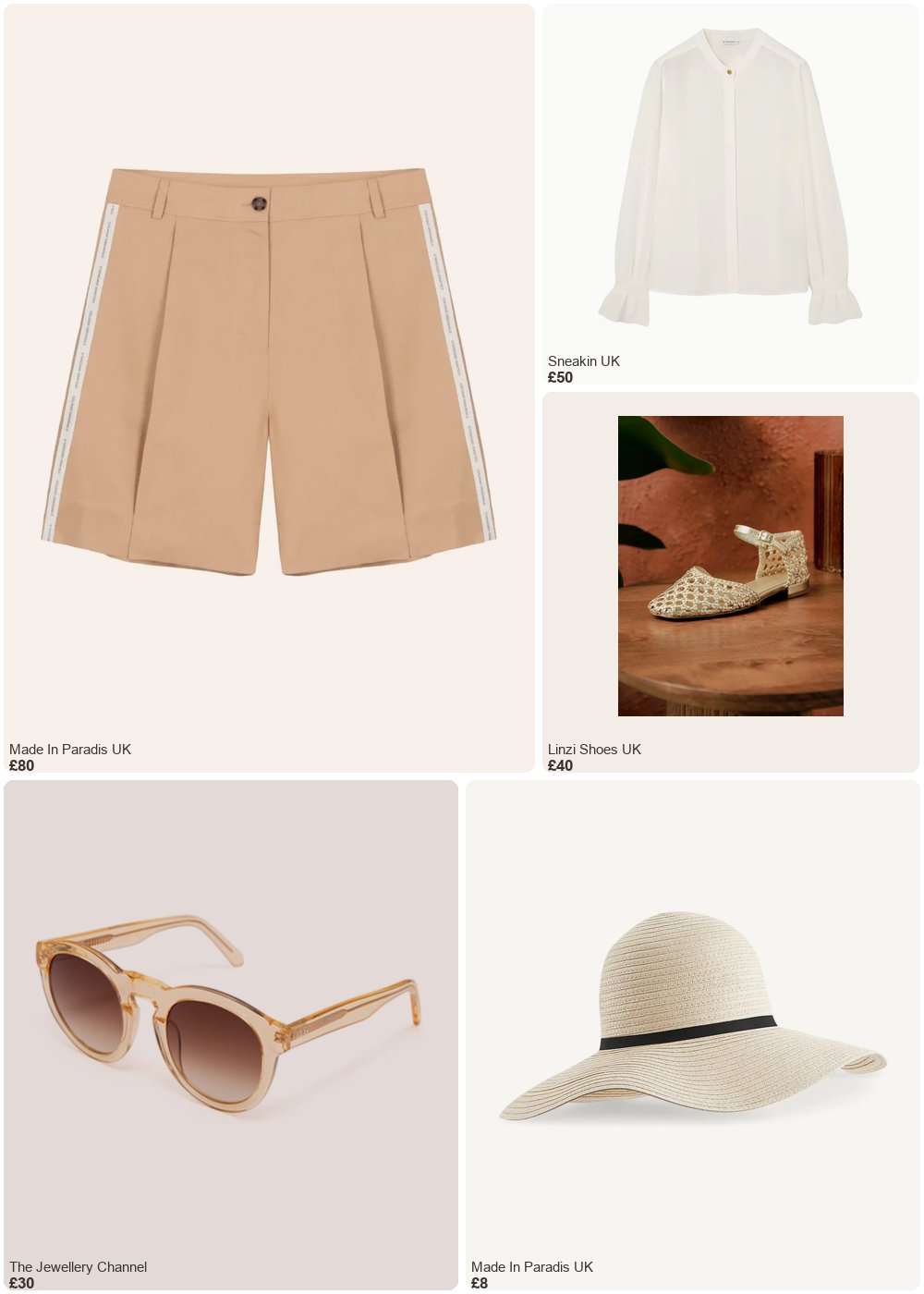 The complete outfit featuring Linzi Linzi Shoes - Gold Faux Leather Handwoven Two Part Sandals- 7