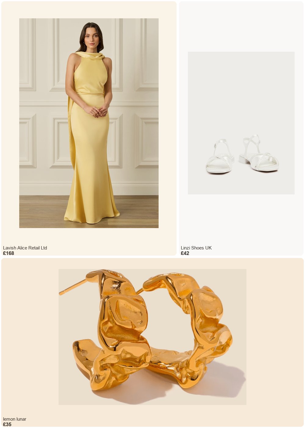The complete outfit featuring Lavish Alice Lavish Alice LIORA Scarf Detail Maxi Dress In Yellow UK 12
