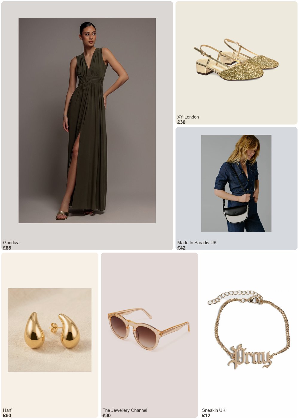 The complete outfit featuring Gold Statement Gold Plated Teardrop Style Stud Earrings