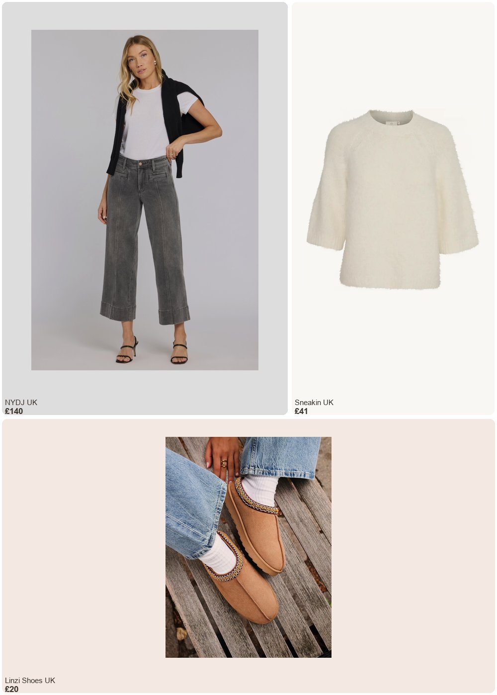 The complete outfit featuring Nydj Teresa Wide Leg Ankle Jeans | Dusty Ash