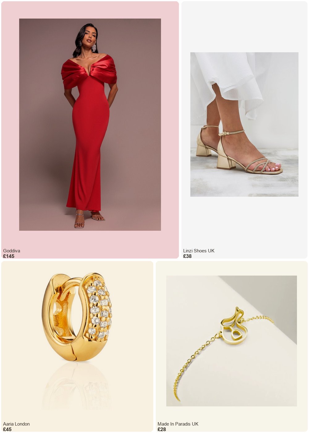 The complete outfit featuring Linzi Linzi Shoes - Amour Gold Diamante Heeled Sandals- 7