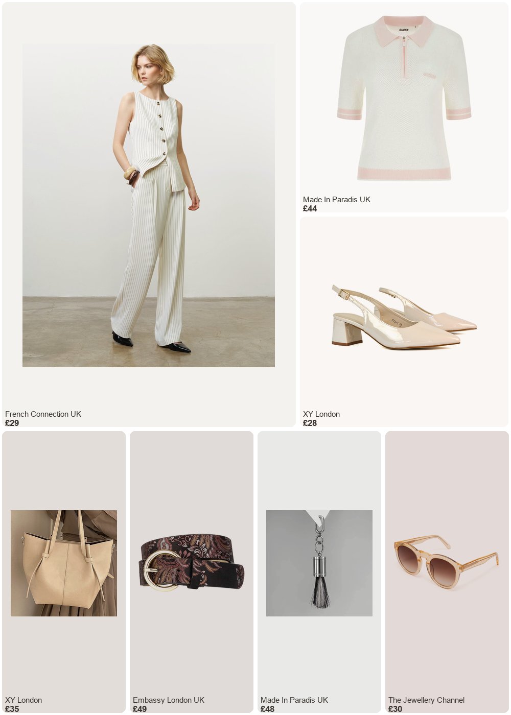 The complete outfit featuring xylondon Devon Low Block Heel Slingback Pointed Toe Shoes in Black Patent - Beige / UK 7 | EU 40 | US 9