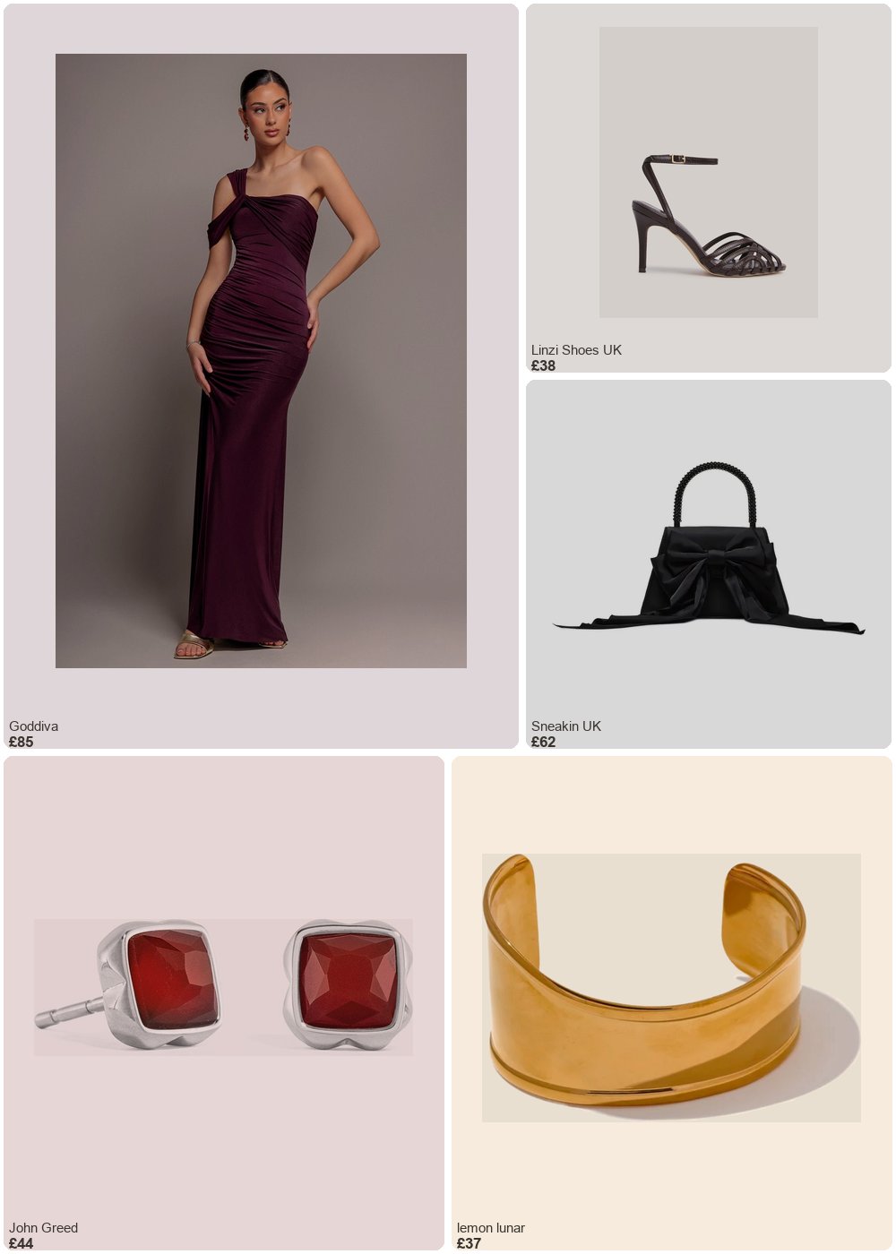 The complete outfit featuring Linzi Linzi Shoes - Brown Faux Leather Caged Stiletto Heel- 7