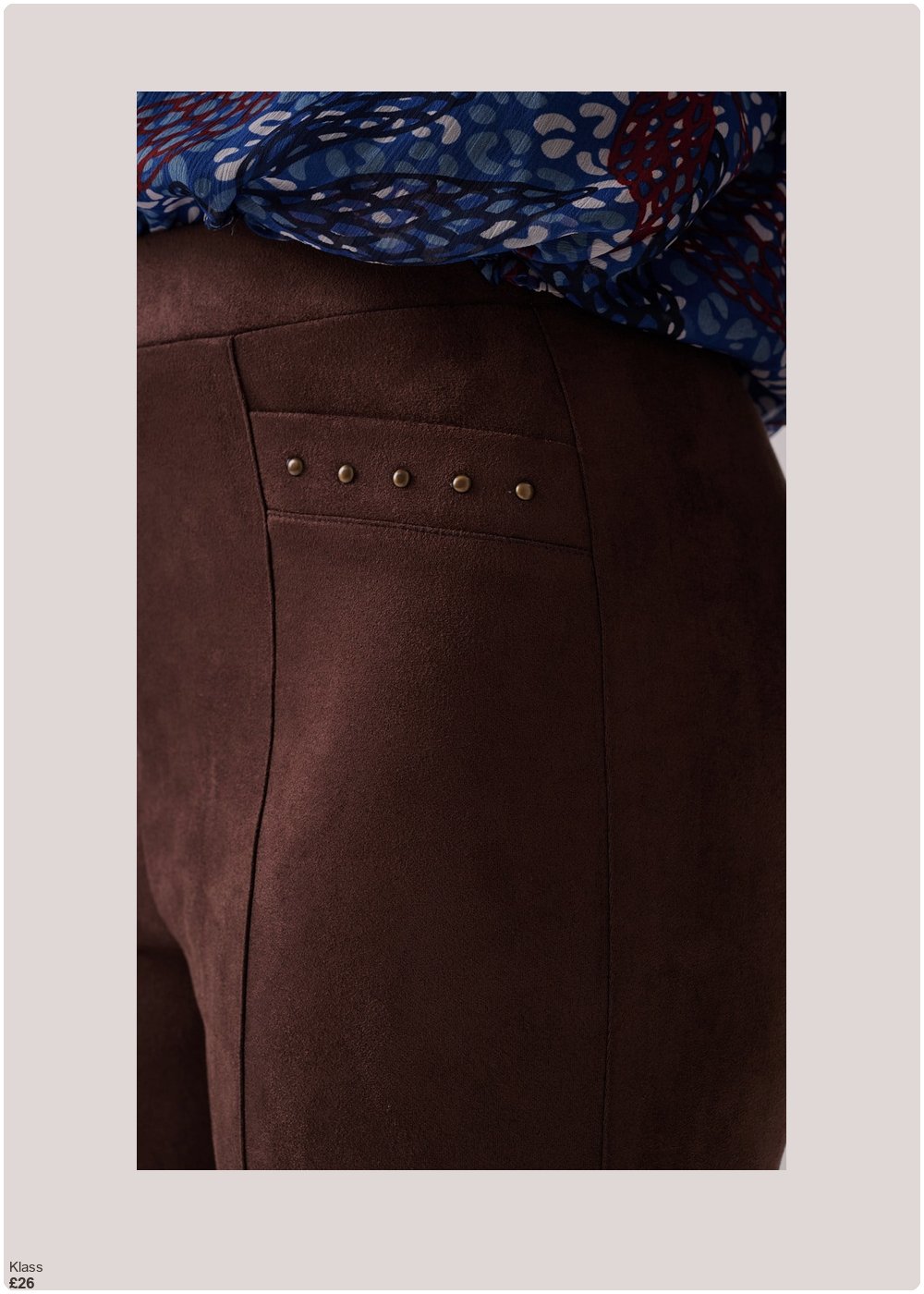 The complete outfit featuring Klass Klass Bootcut Suedette Trousers Chocolate Women's