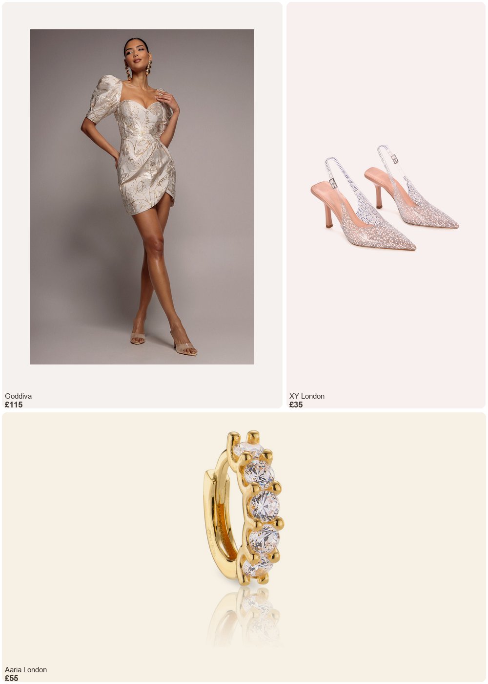 The complete outfit featuring XY London Megan Pointed Toe Perspex Sparkly Slingback Stiletto High Heels in Black Patent - Nude / UK 5 | EU 38 | US 7