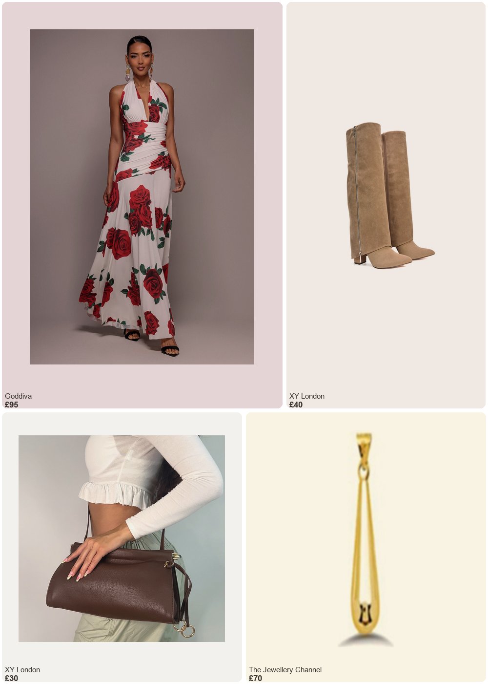 The complete outfit featuring XY London Kennedy Structured Shoulder Clutch Bag in Beige - Brown