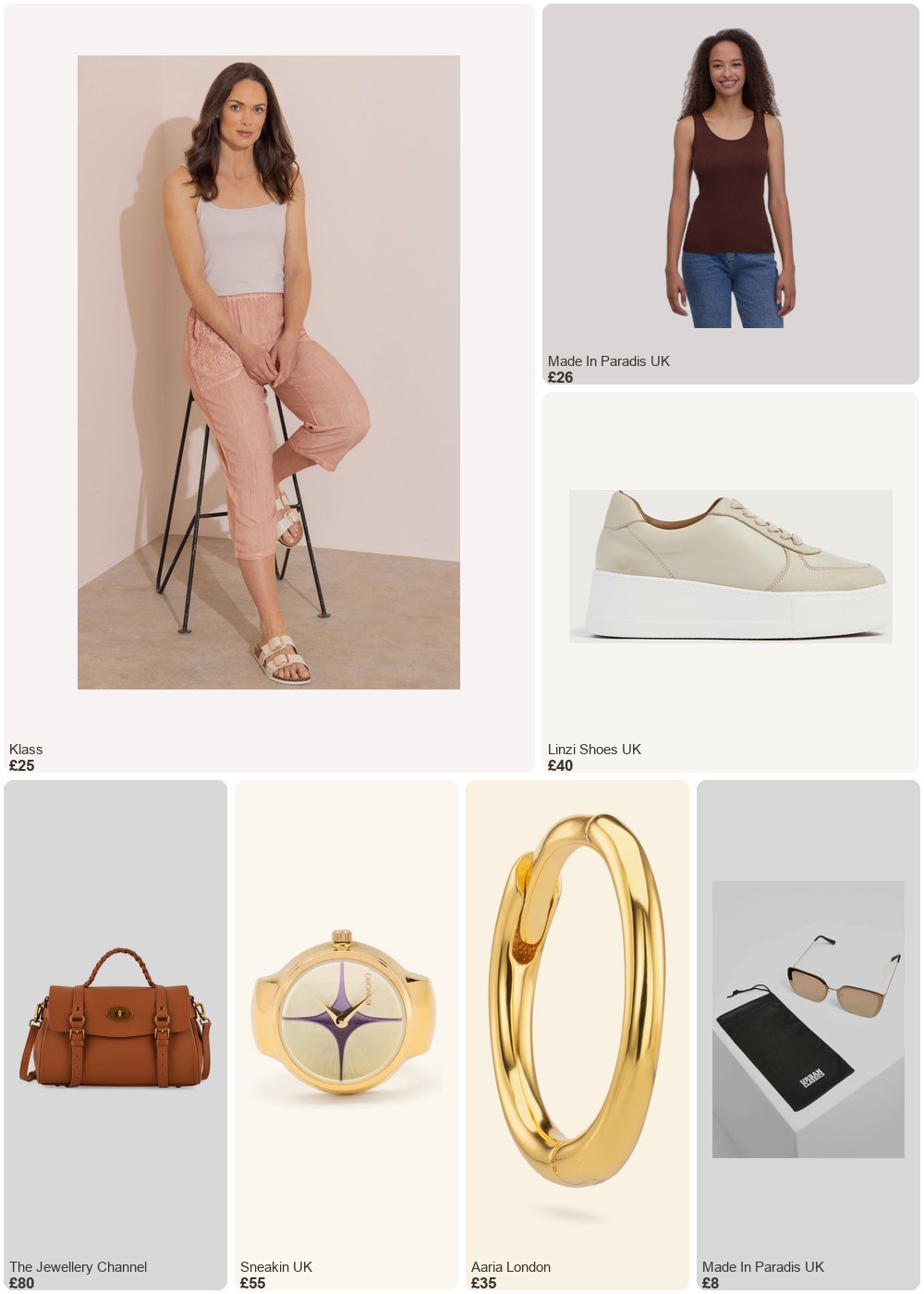 The complete outfit featuring Klass Klass Wide Leg Linen Blend Cropped Trousers Dusky Pink Women's