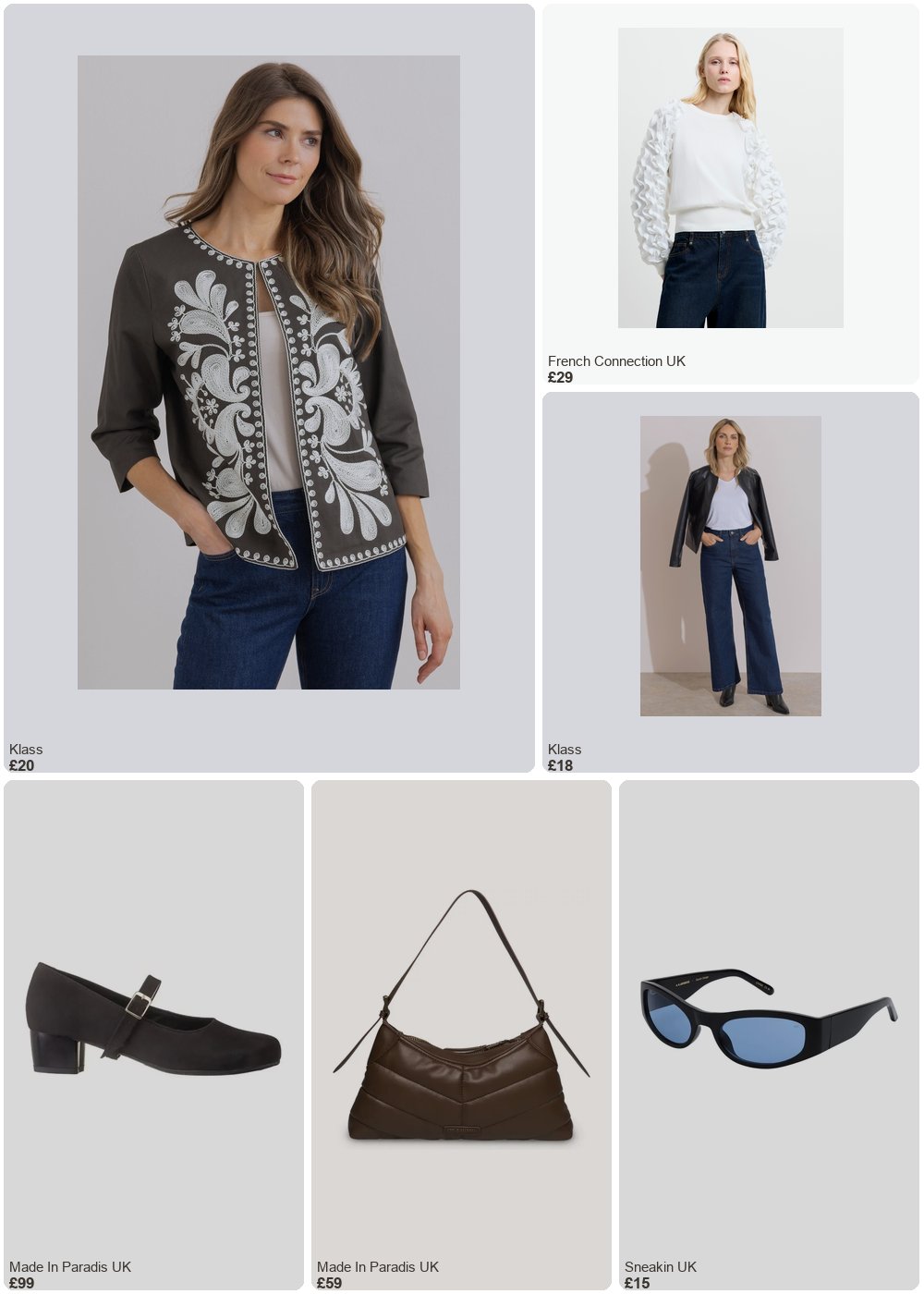 The complete outfit featuring French Connection Krista Knit Mix Ruffled Sleeve White Jumper Linen White