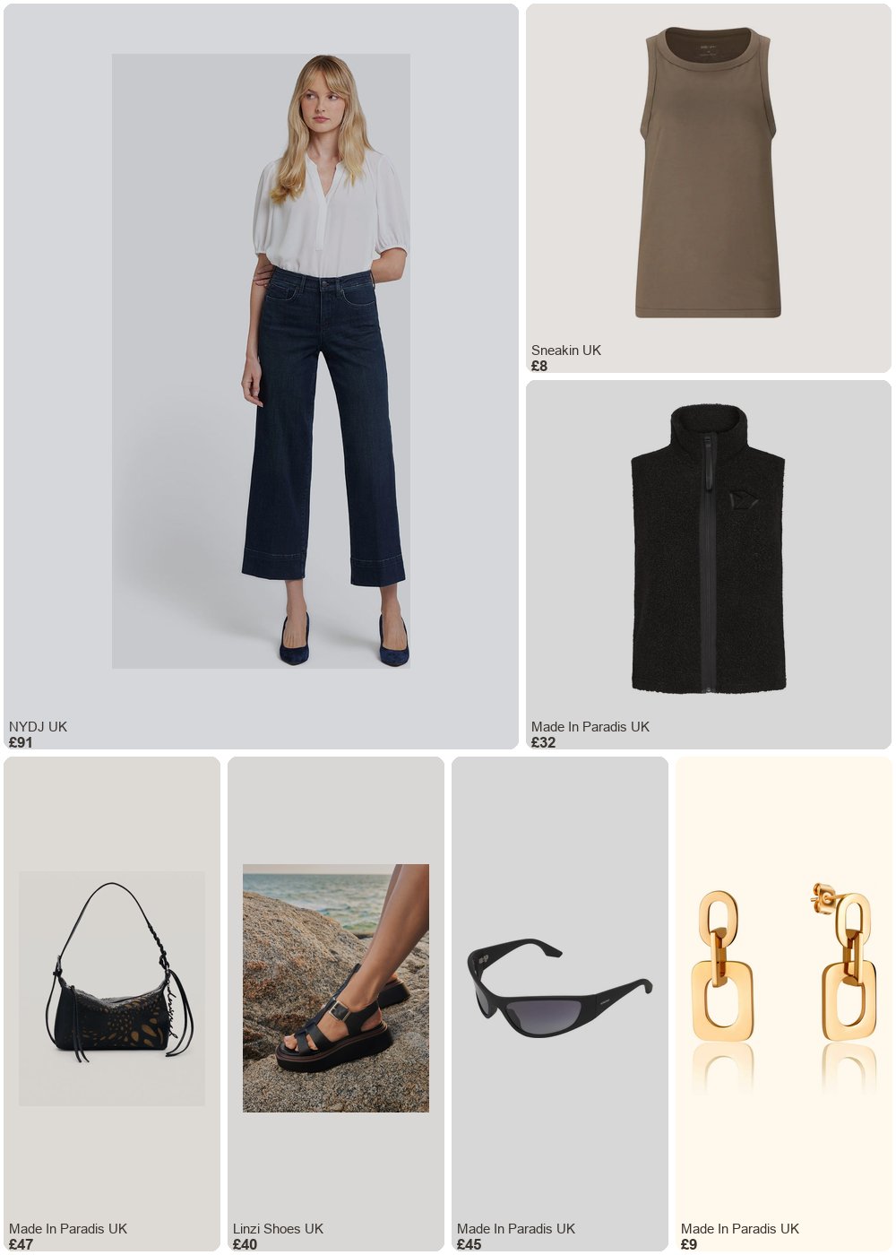 The complete outfit featuring Nydj Teresa Wide Leg Ankle Jeans | Obsidian Blue