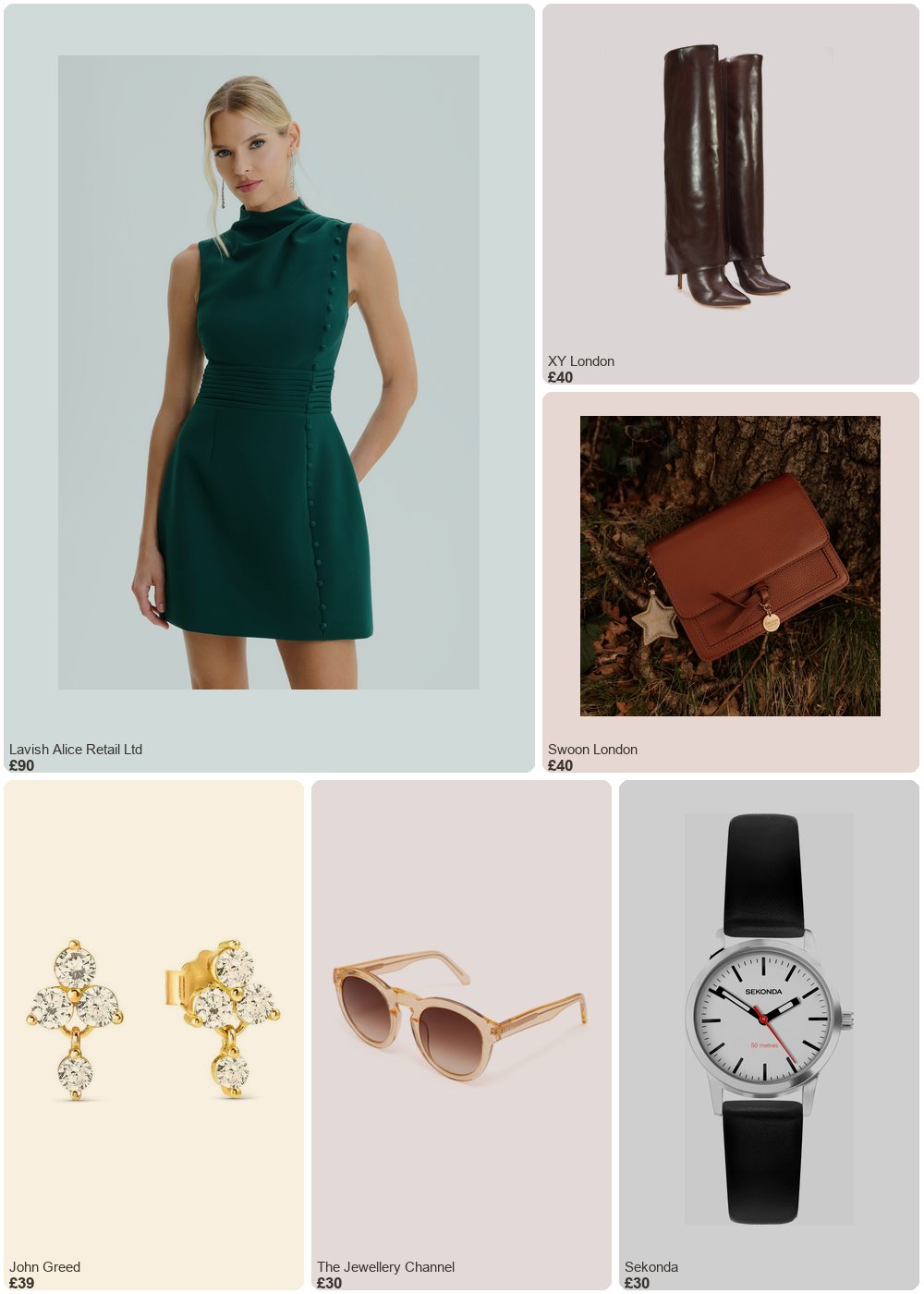 The complete outfit featuring Lavish Alice Lavish Alice DANYA High Neck Structured Tulip Mini Dress in Emerald Green UK 12