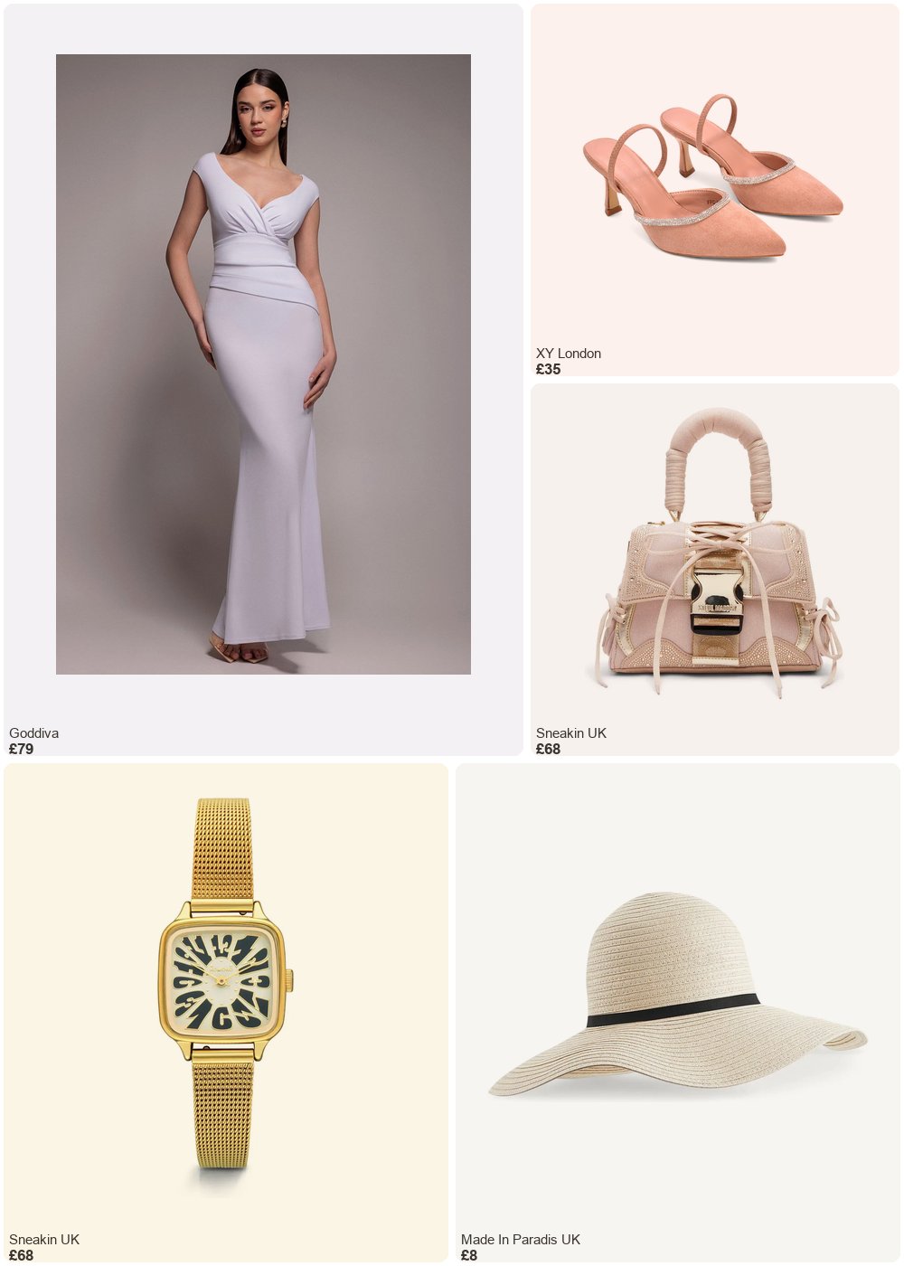 The complete outfit featuring Goddiva Goddiva Bardot Pleated Maxi Dress - White