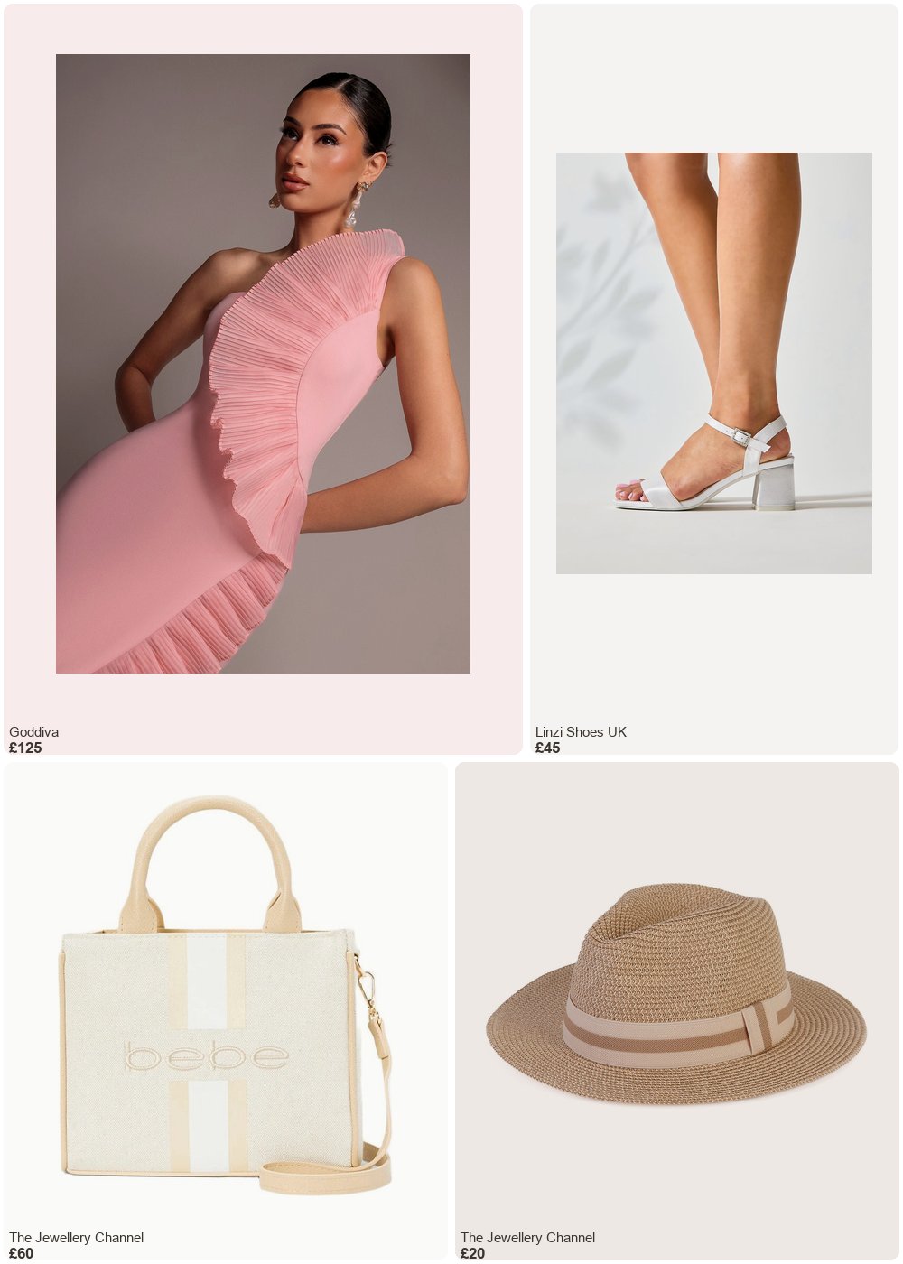 The complete outfit featuring Linzi Linzi Shoes - Cherish Bridal Ivory Satin Heeled Sandals- 7