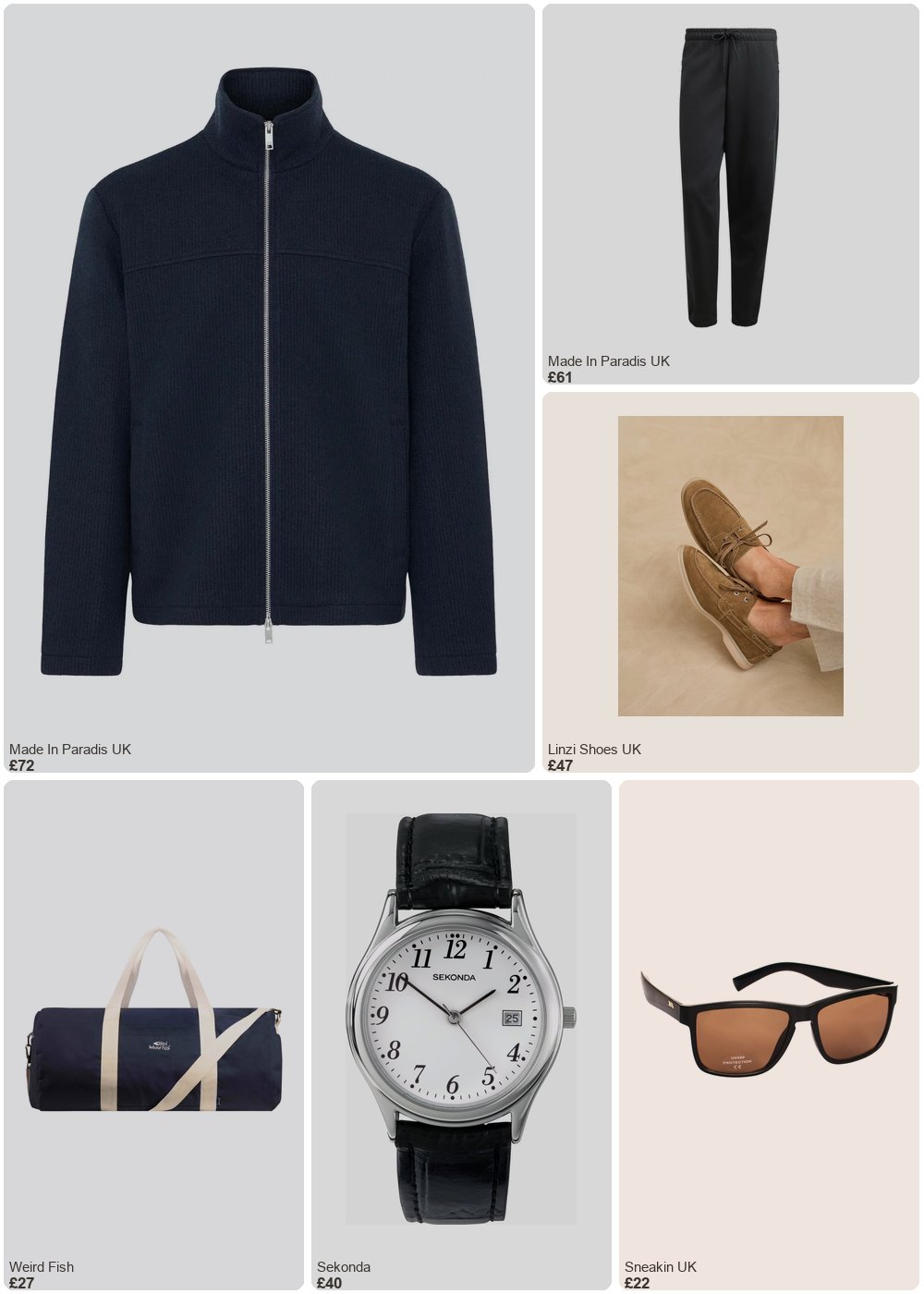 The complete outfit featuring Sekonda Sekonda Sekonda Easy Reader Men's Watch | Silver Case & Leather Upper Strap with White Dial | 3473