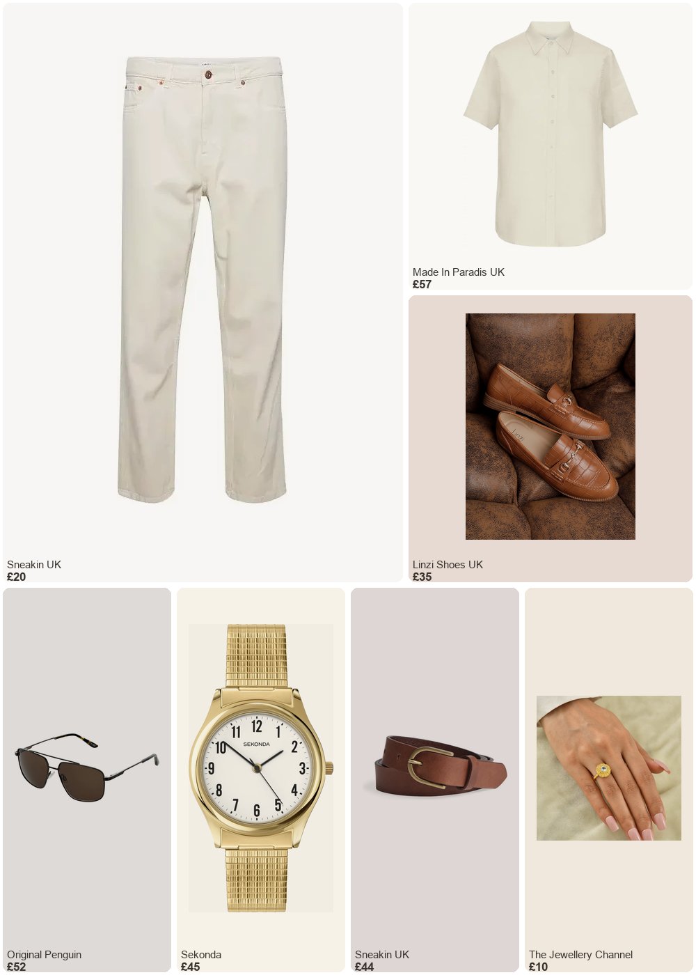 The complete outfit featuring Sekonda Sekonda Sekonda Easy Reader Men's Watch | Gold Case & Stainless Steel Bracelet with White Dial | 3752
