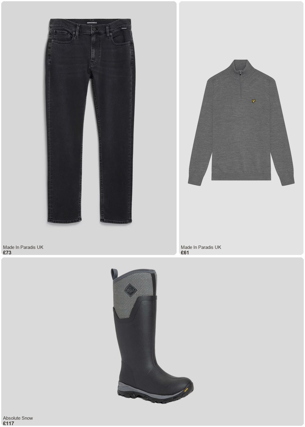 The complete outfit featuring Muck Boot Muck Boot Arctic Ice Tall Women's Wellingtons, UK 7 Black