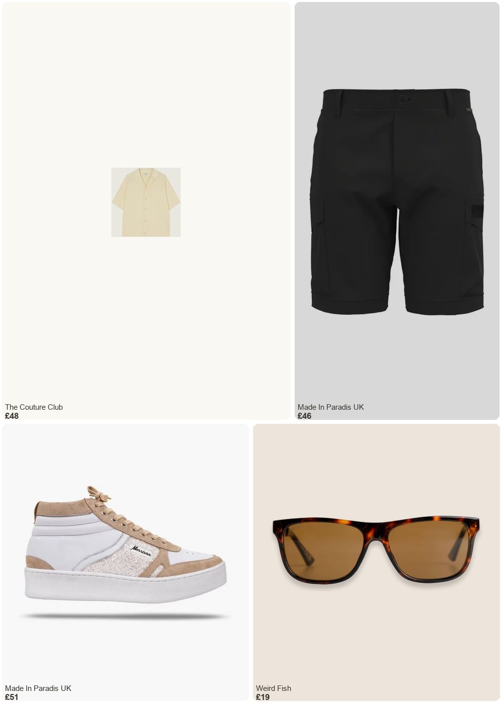 The complete outfit featuring Antique Tan Weird Fish Charlton Rectangular Sunglasses Antique Tan Size ONE