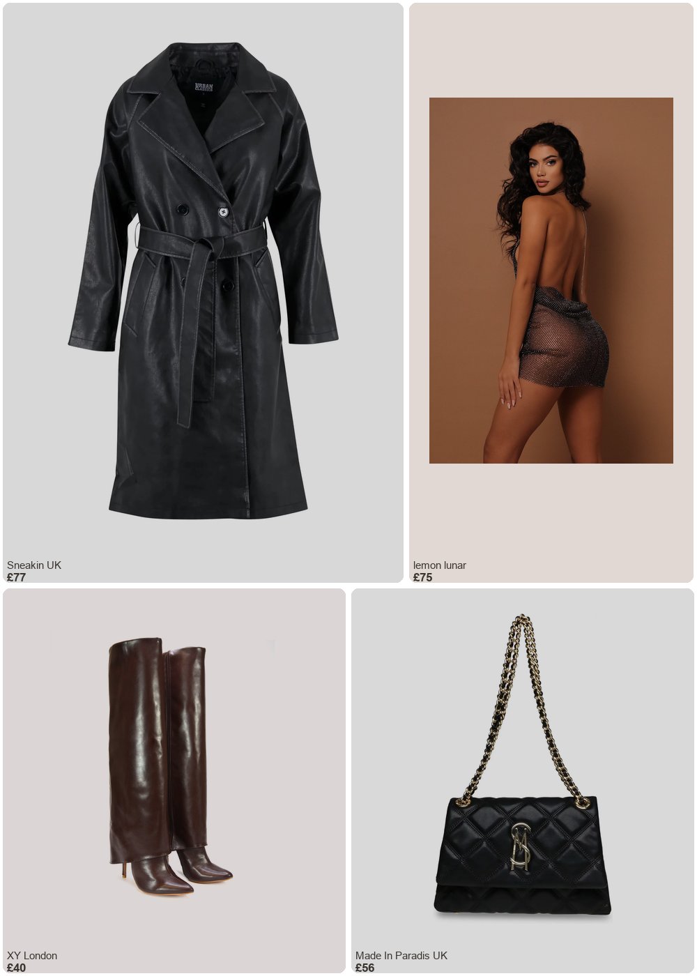 The complete outfit featuring Urban Classics Leather jacket woman Urban Classics Trenchcoat