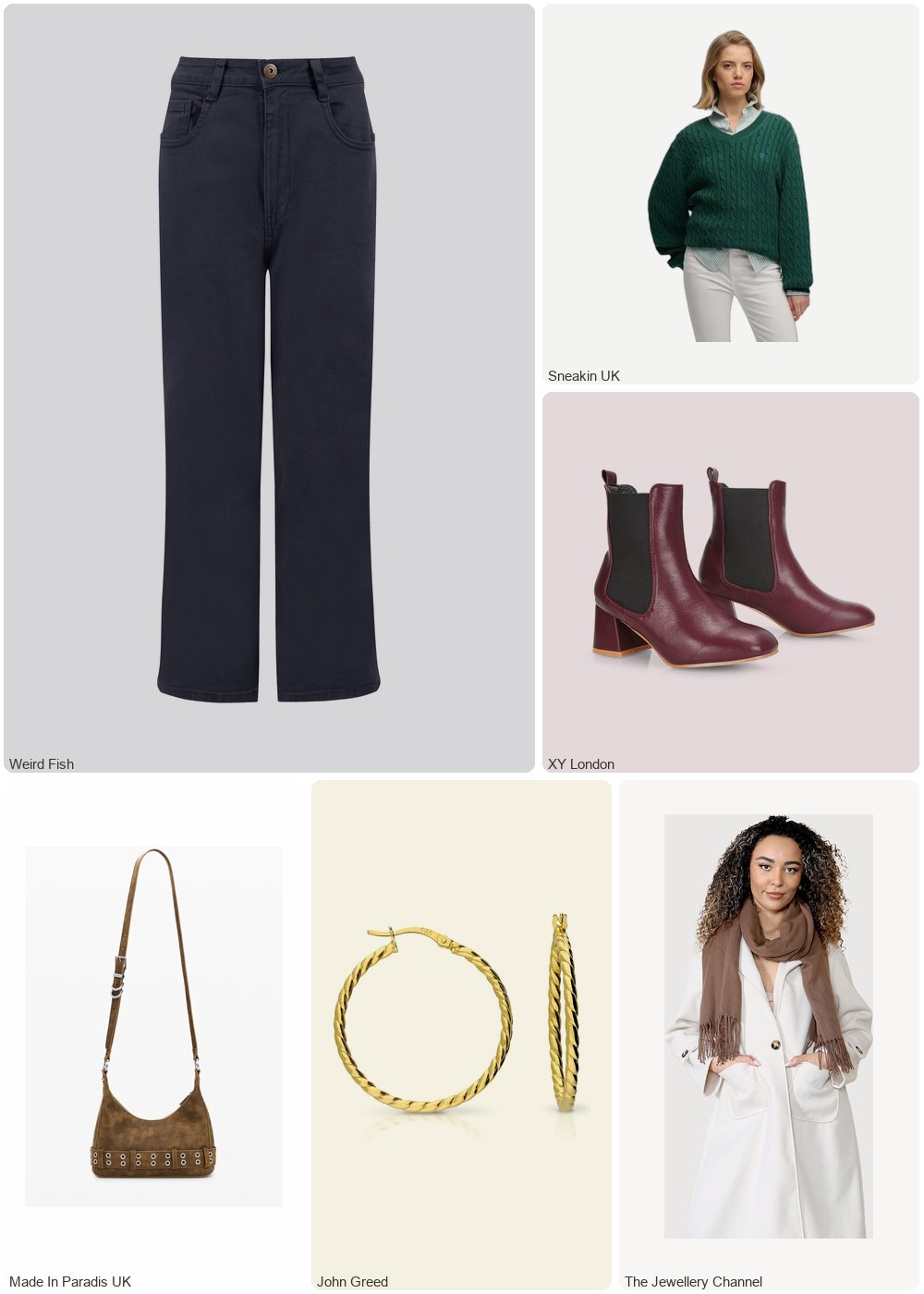The complete outfit featuring Superdry Oversized V-neck cable knit jumper for women Superdry