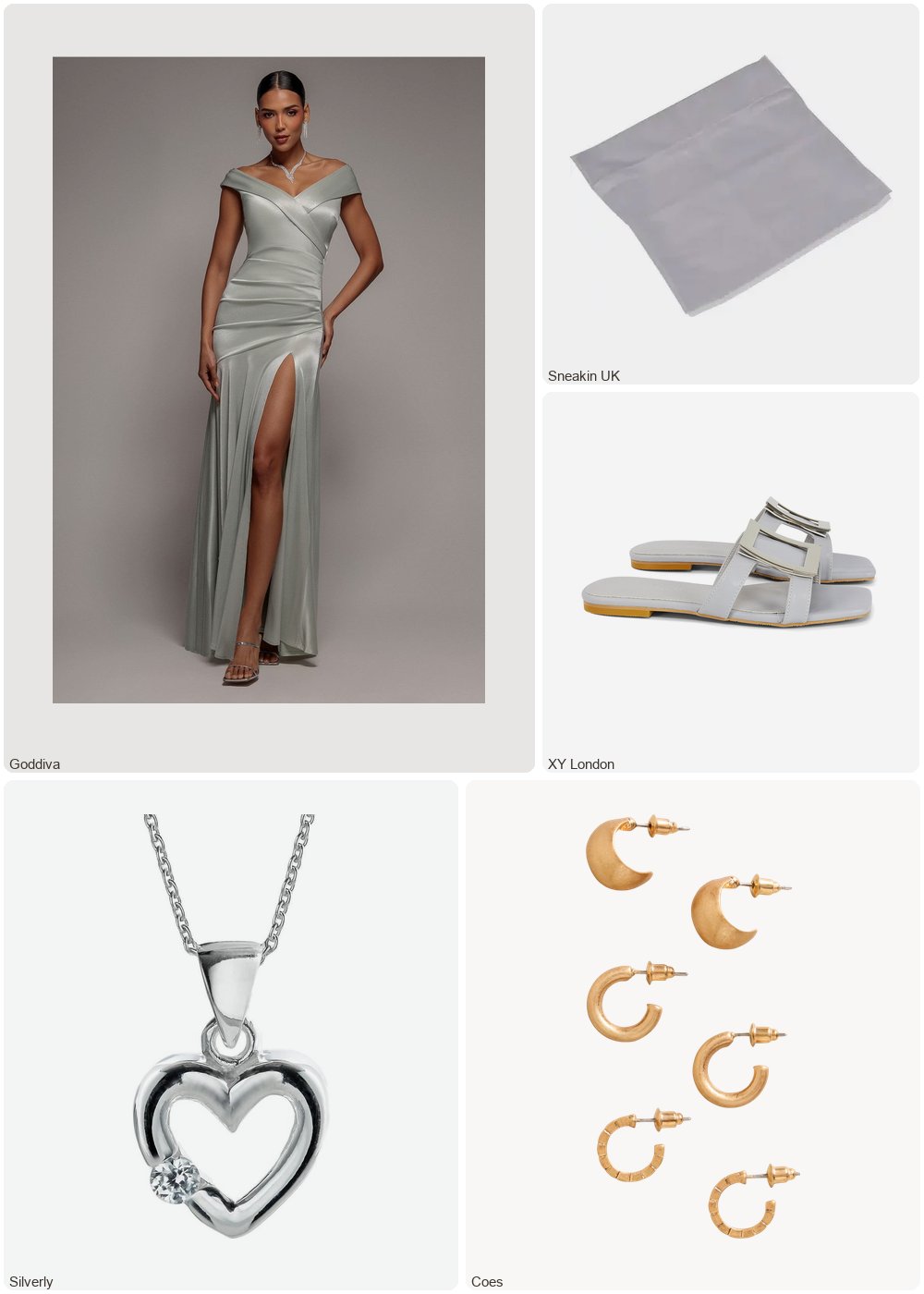The complete outfit featuring Silverly Sterling Silver Cubic Zirconia Heart Pendant Necklace
