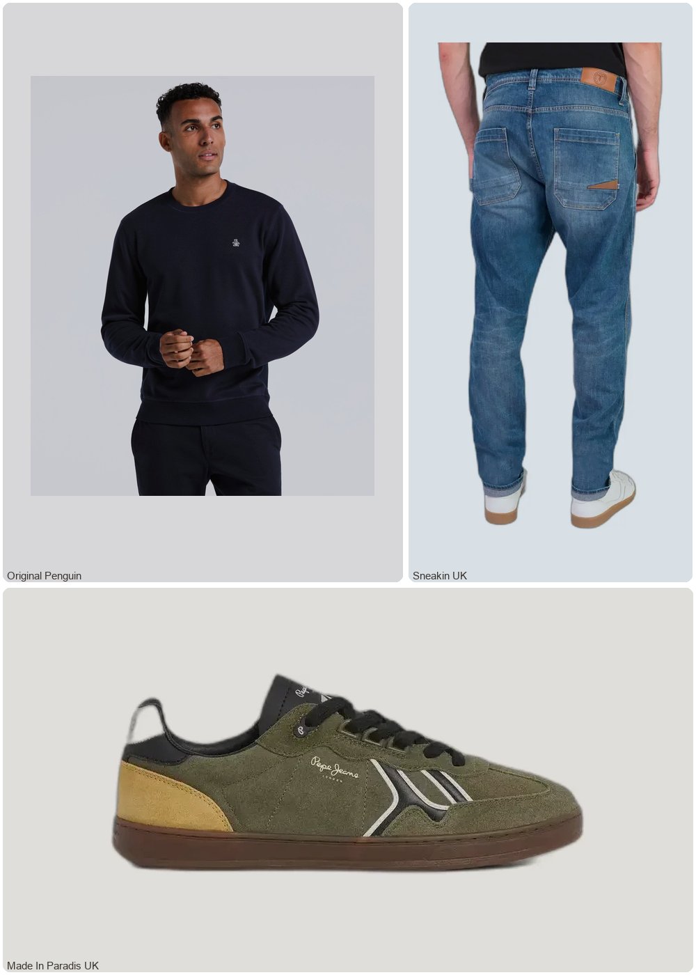 The complete outfit featuring Original Penguin Sticker Pete Sweatshirt In Dark Sapphire