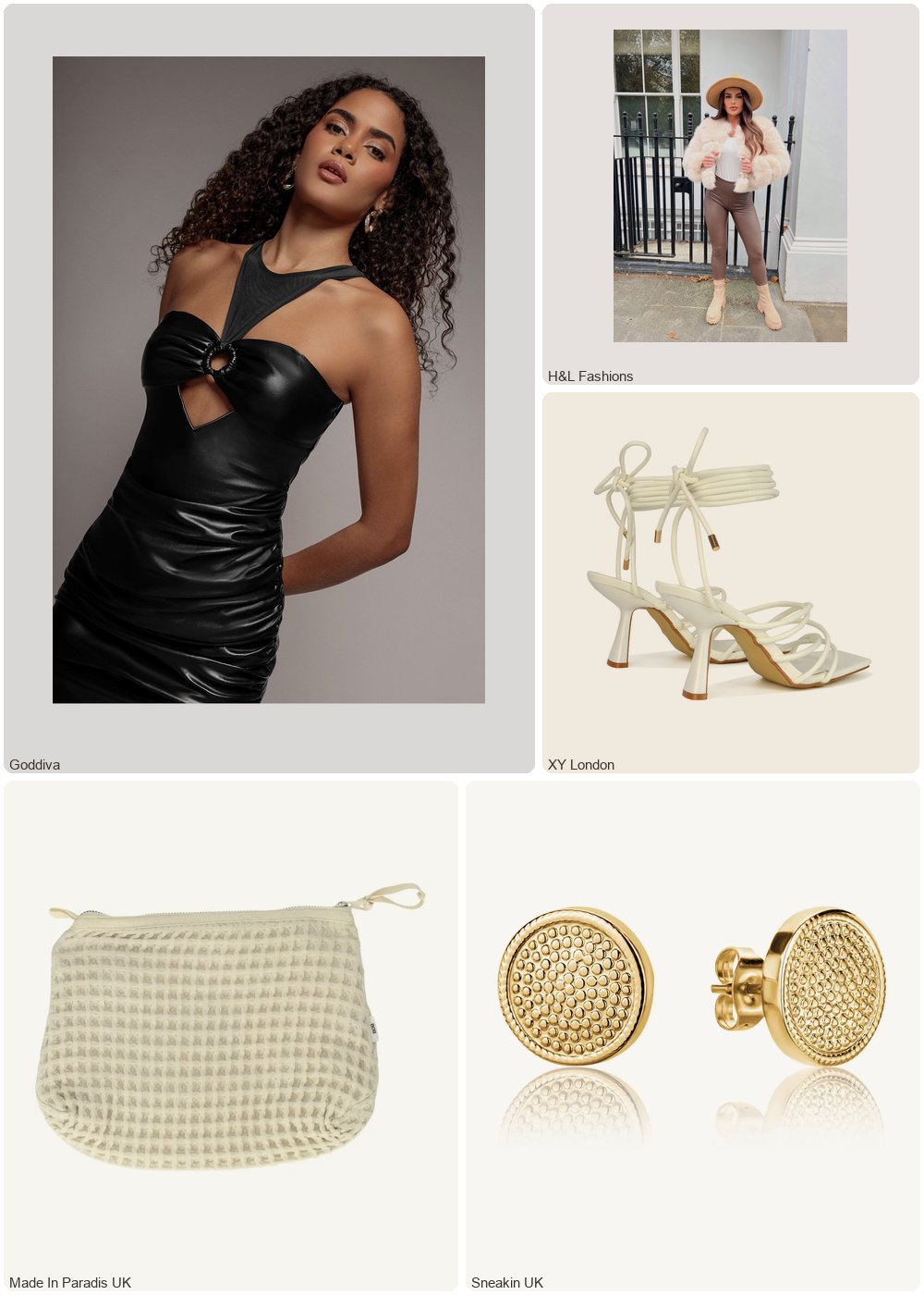 The complete outfit featuring Goddiva Goddiva Cut Out Faux Leather Mini Dress - Black