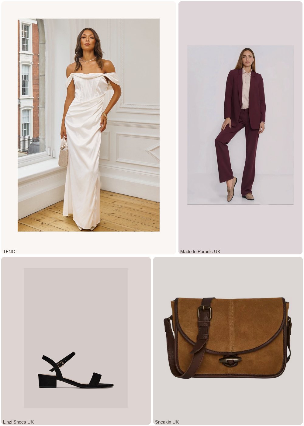The complete outfit featuring TFNC London TFNC Saachi White Maxi Dress