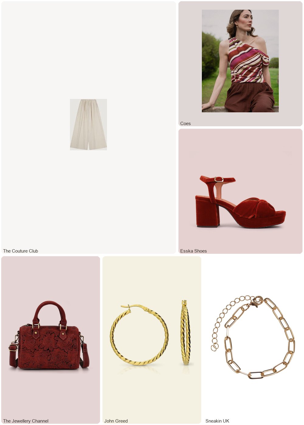 The complete outfit featuring TCC SATIN WIDE LEG TROUSERS - IVORY