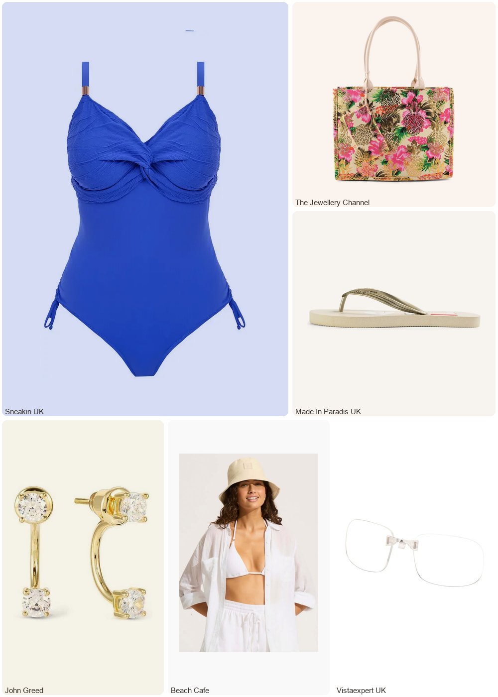 The complete outfit featuring Fantasie Women's 1-piece twist swimsuit Fantasie Beach Waves Ultramarine