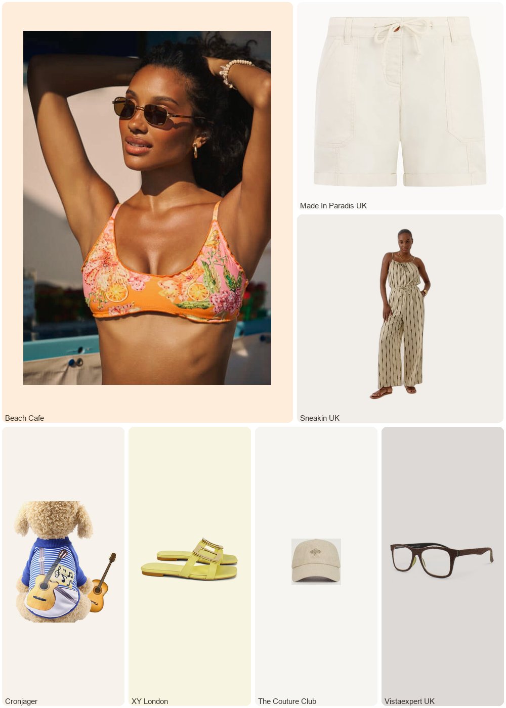 The complete outfit featuring PQ Swim Clementine Embroidered Bralette Bikini Top