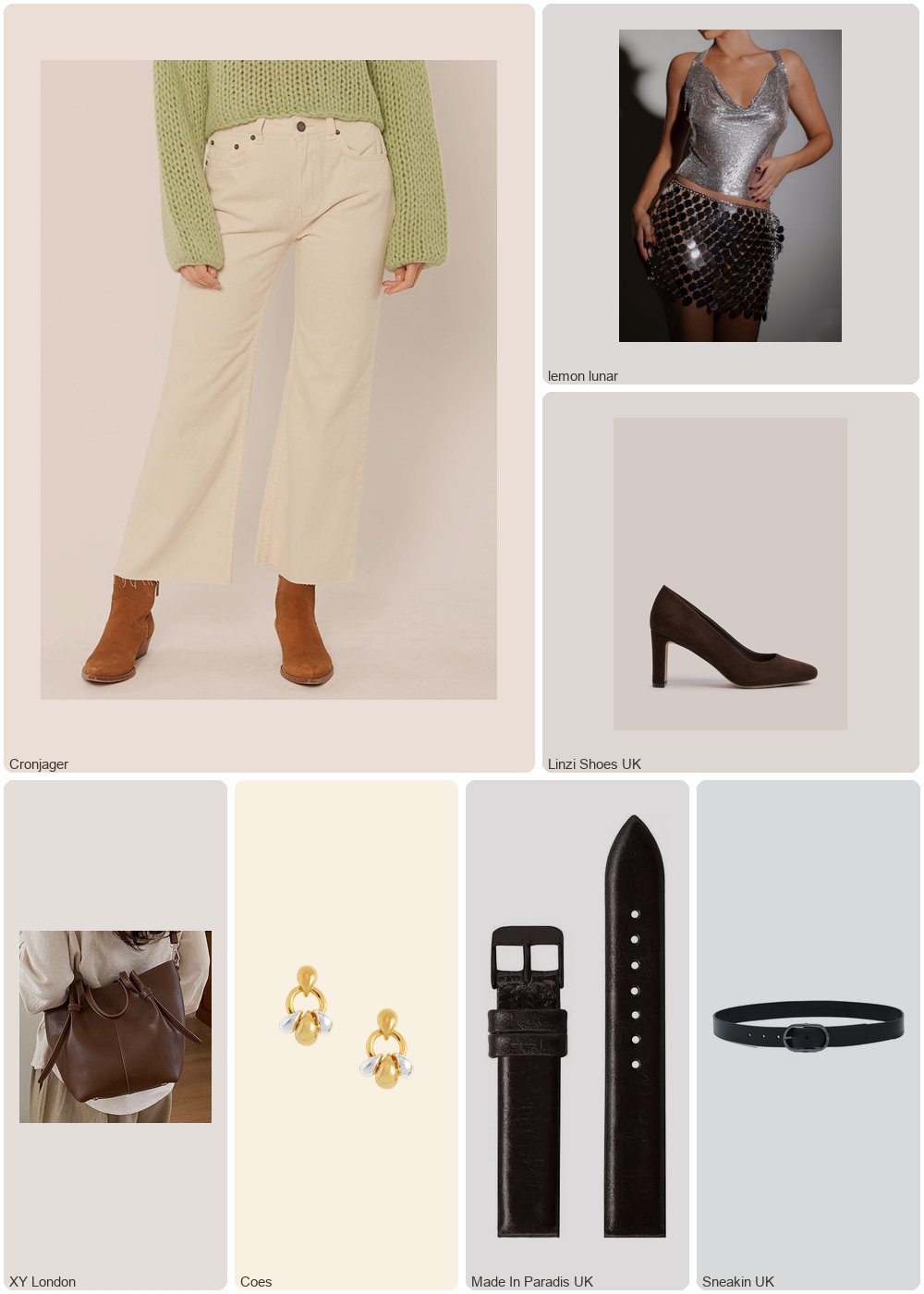 The complete outfit featuring THE JAMILA SILVER SKIRT